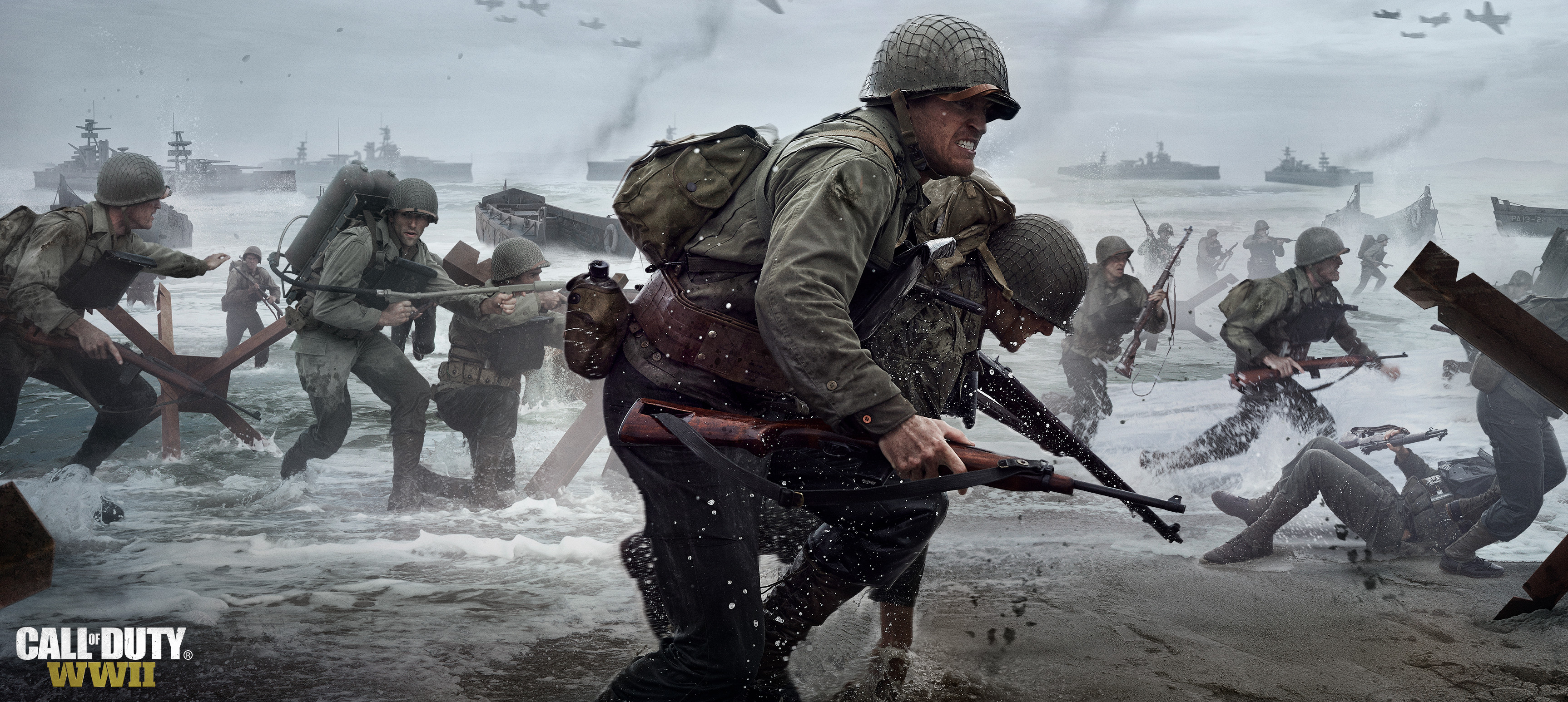 3452x1546 Computerspiele - Call of Duty: WWII Soldat Wallpaper