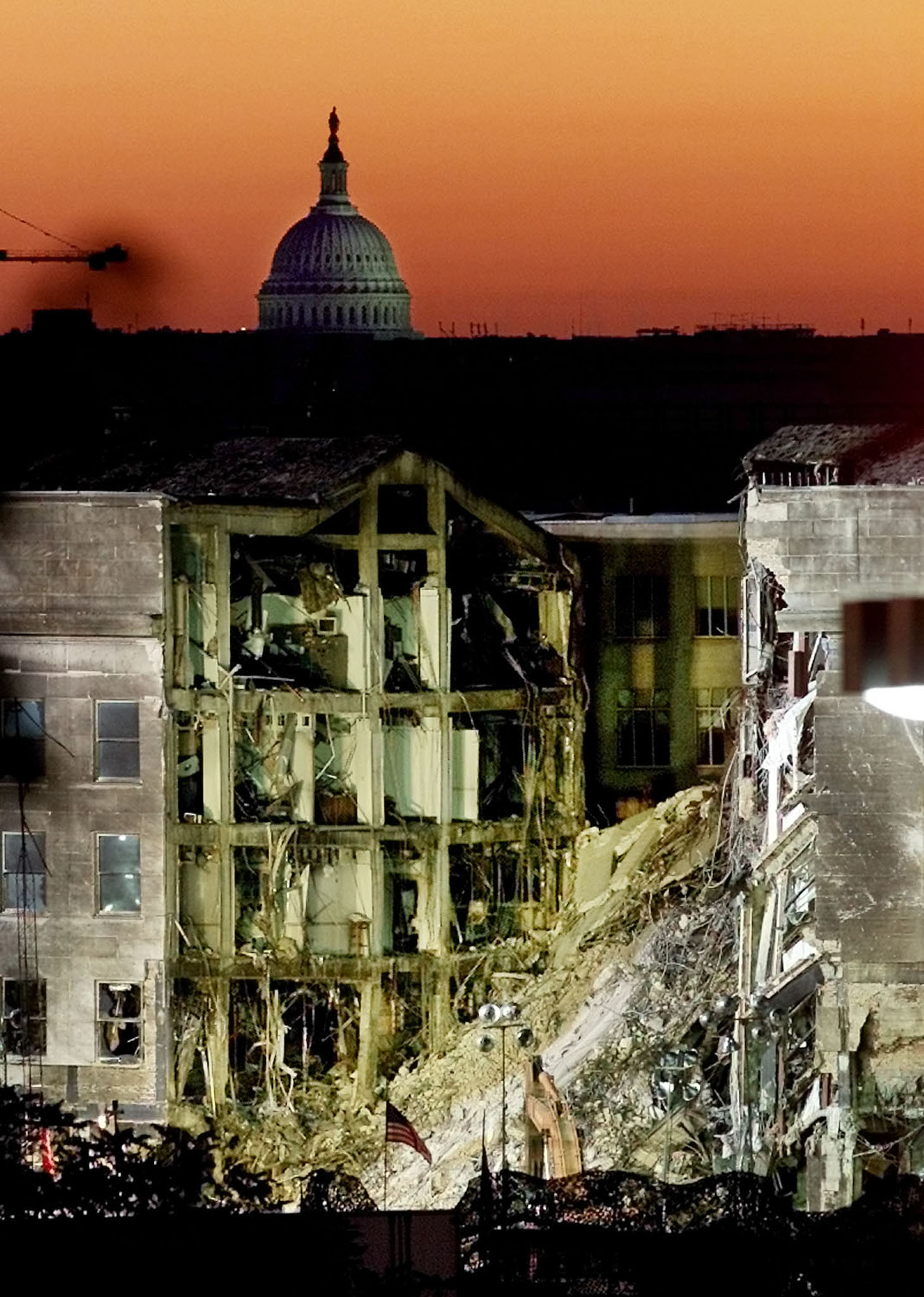 1460x2048 Six days after the attack on the Pentagon at sunrise, September 17, 2001.