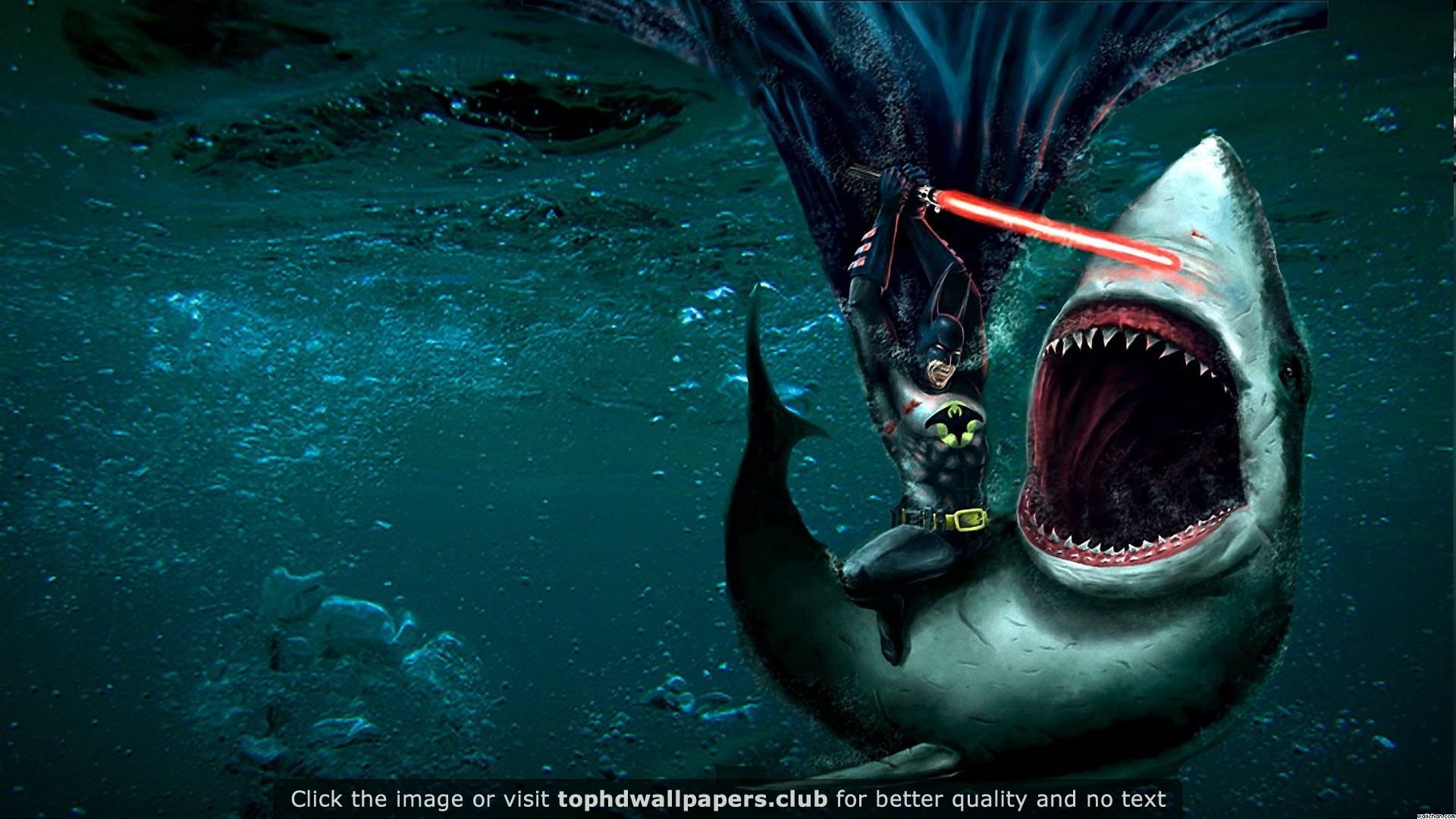 1920x1080 Batman Fighting a Shark With a Lightsaber 4K or HD wallpaper for your PC,  Mac