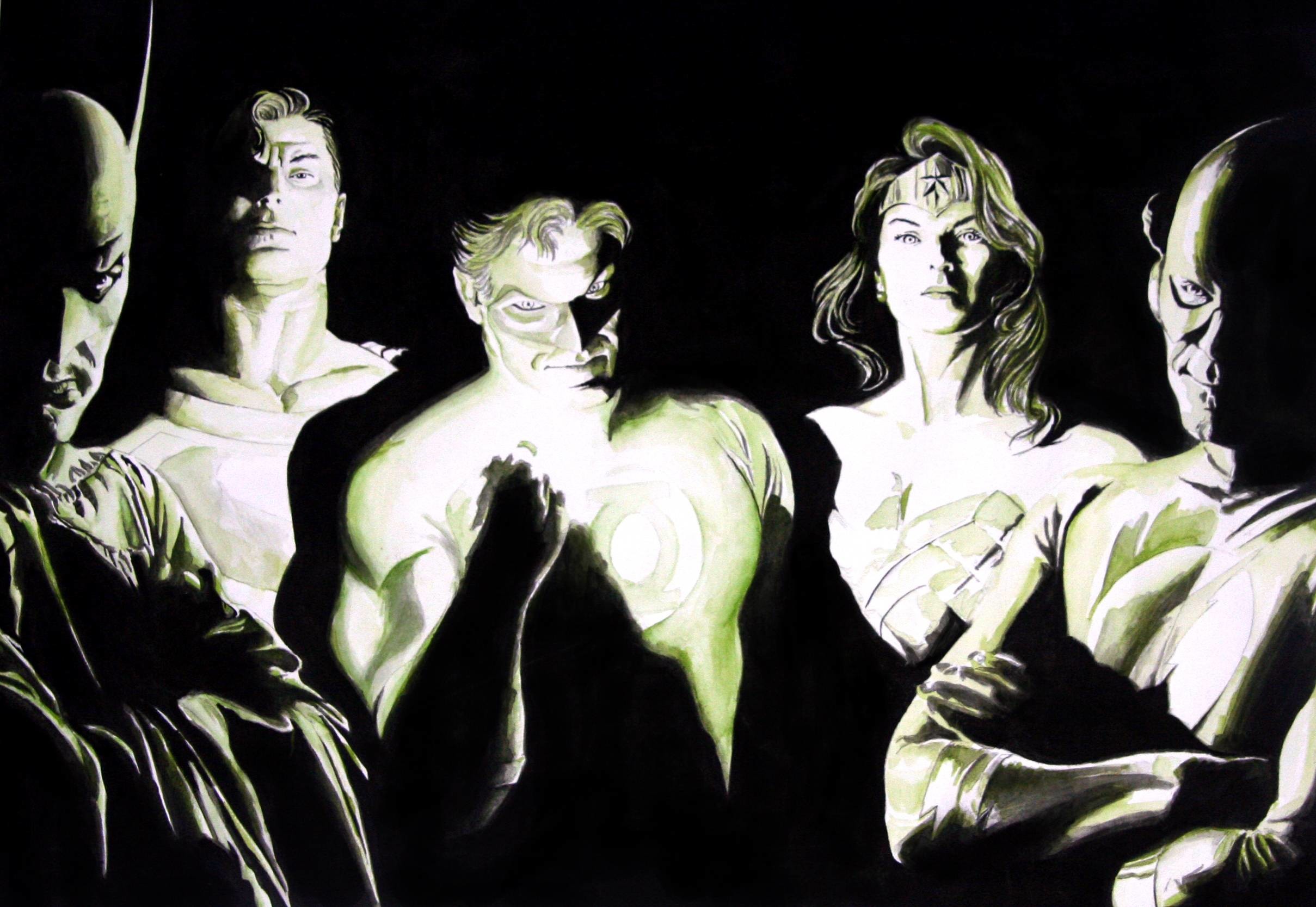 2418x1668 Wallpapers For > Justice League Wallpaper Hd Alex Ross
