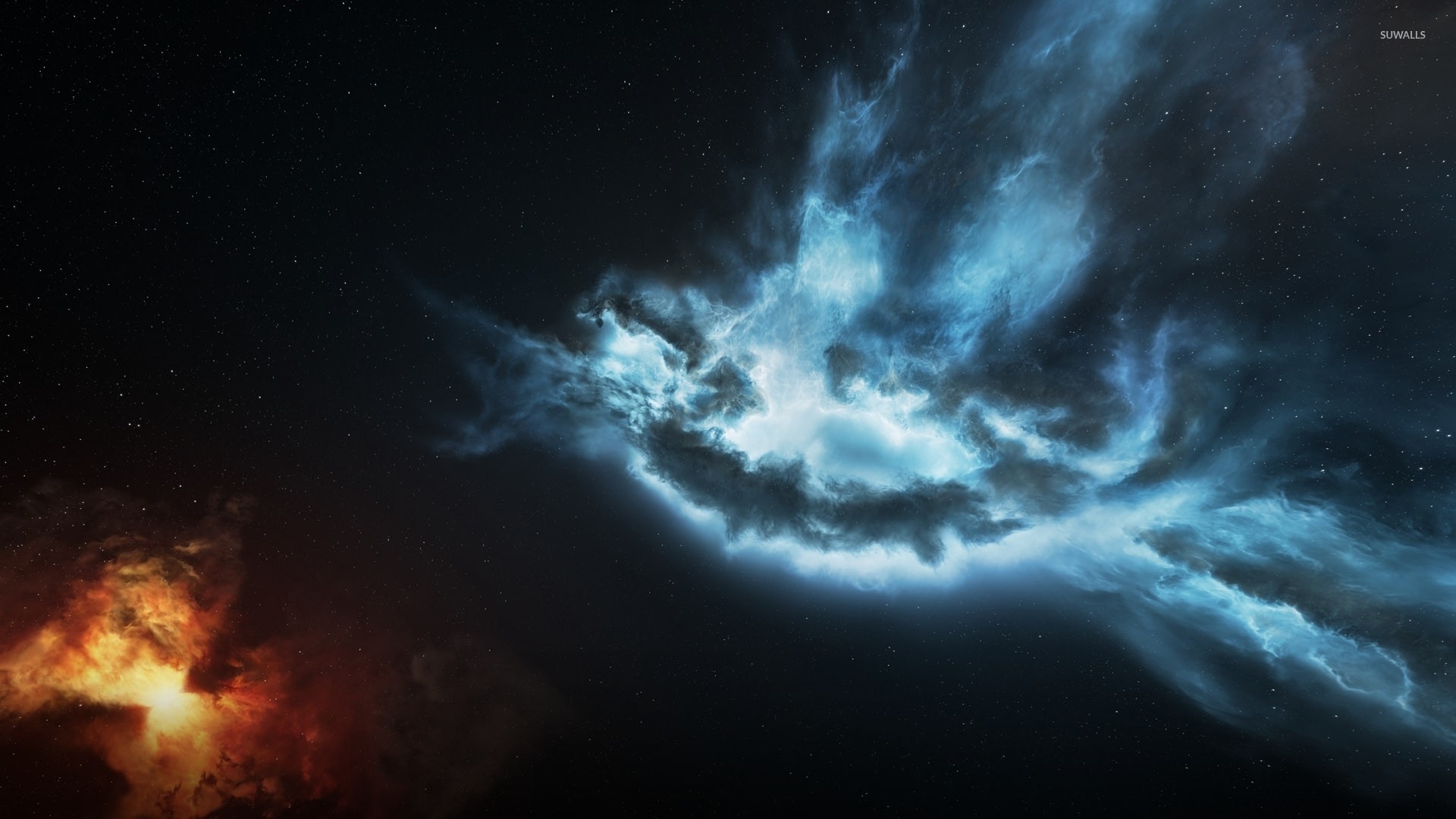 1920x1080 Red and blue nebula [ wallpaper Space wallpapers