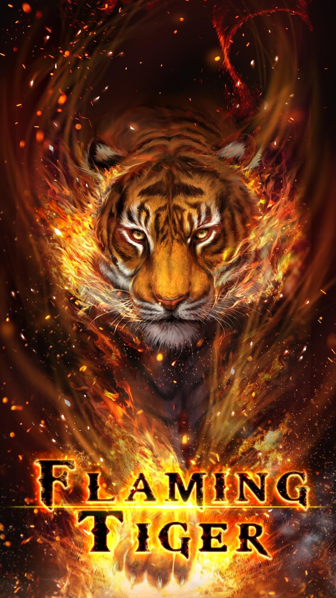 1080x1920 Cool fire tiger, flame tiger, flaming tiger live wallpaper! Iphone Wallpaper  Fire,