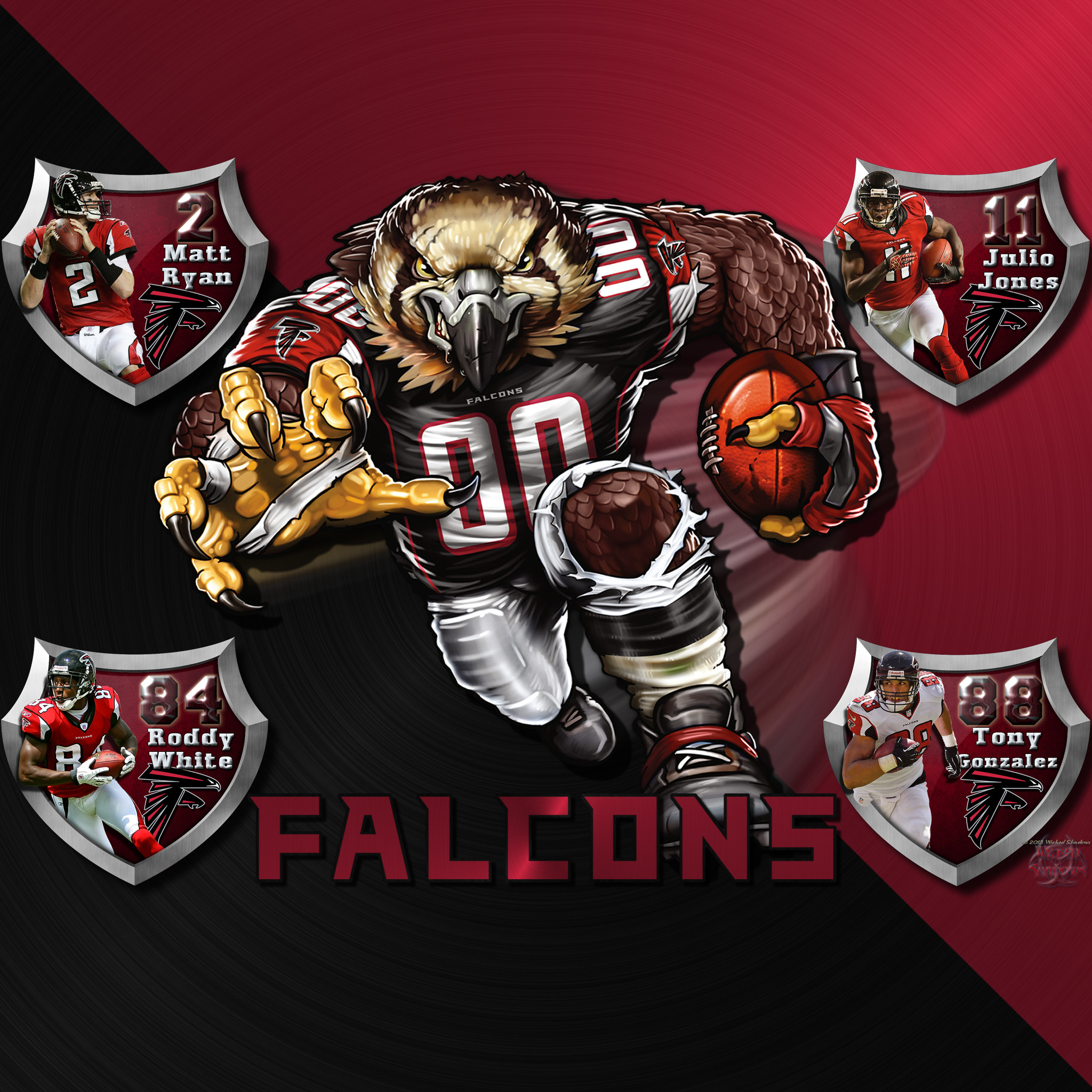 2048x2048 Atlanta Falcons Logo Wallpaper | IPhone / iPod Touch | Ipad | Android  Universal | Tablet