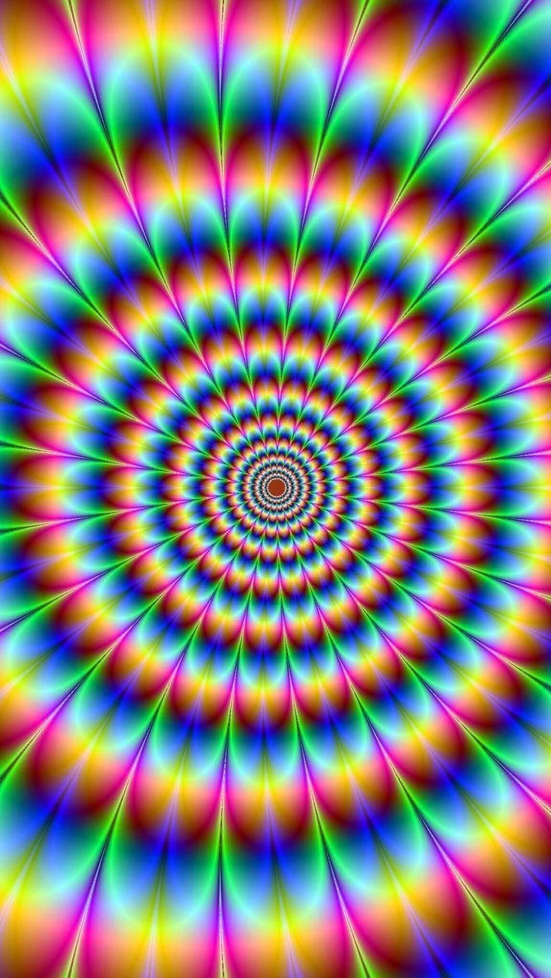 1082x1920 Bright psychedelic optical illusion pattern