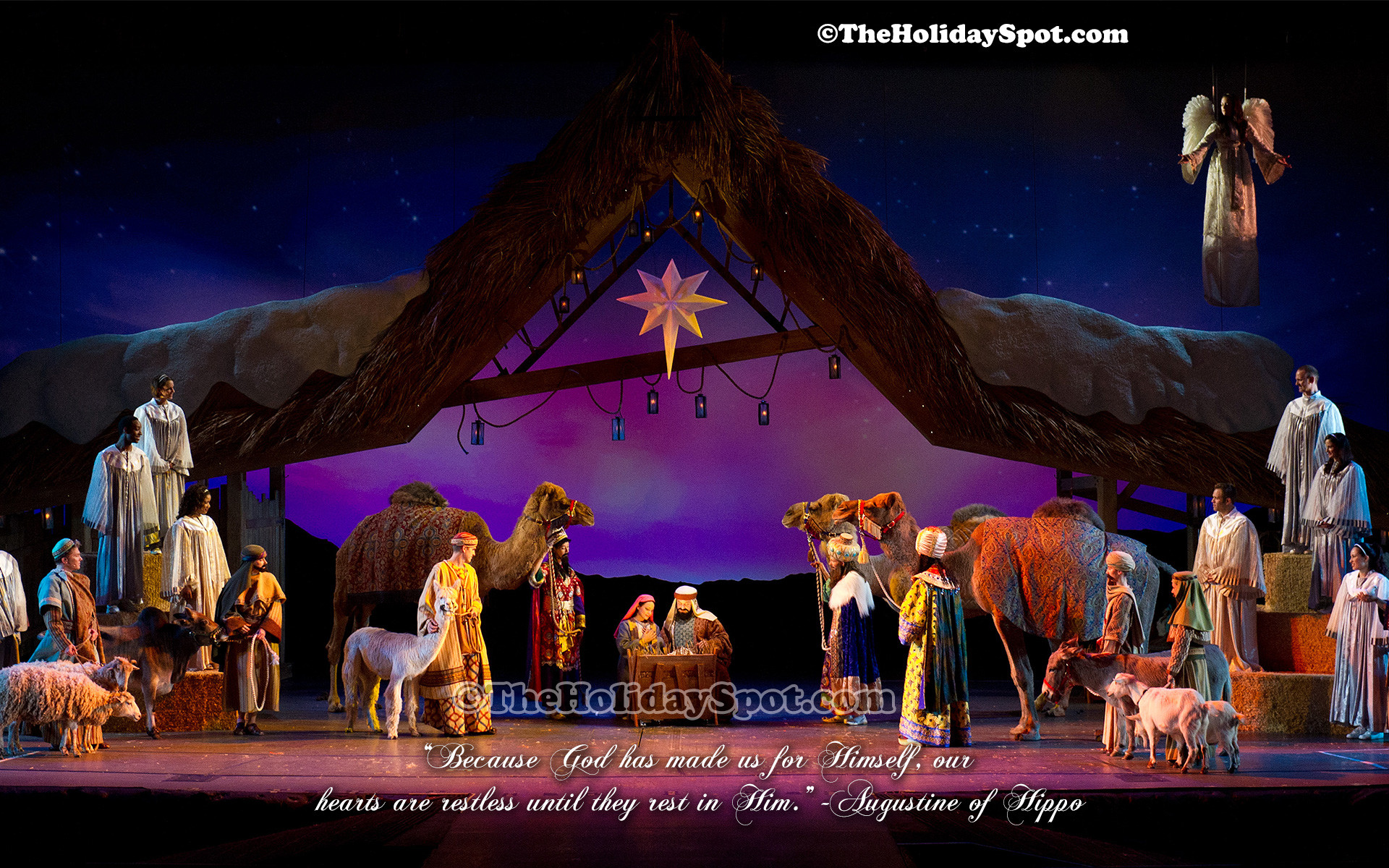 1920x1200 A beautiful christmas wallpaper depicting the birth Of Jesus.