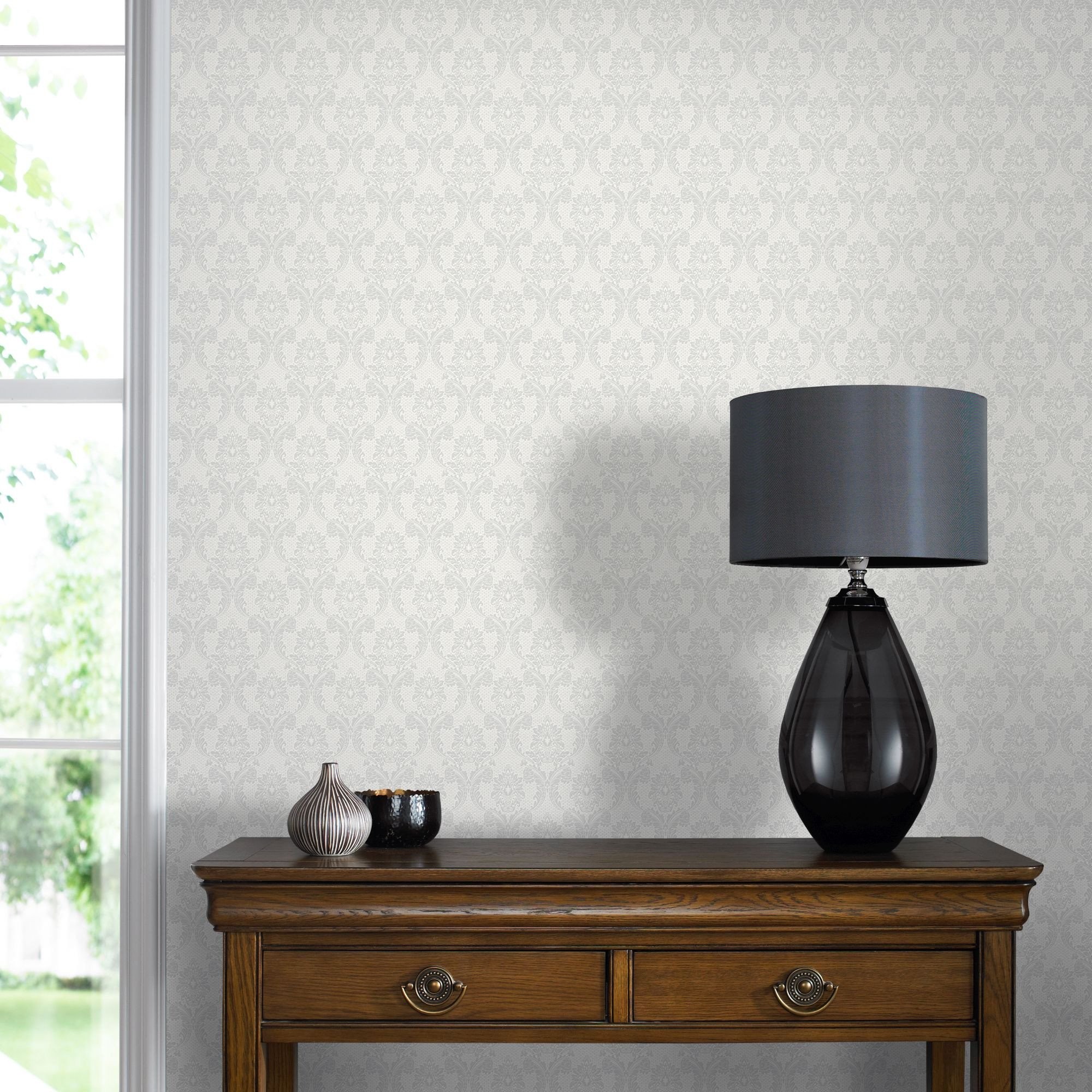 2000x2000 Renaissance Wallpaper in Grey from the Palais Collection by Graham & Brown