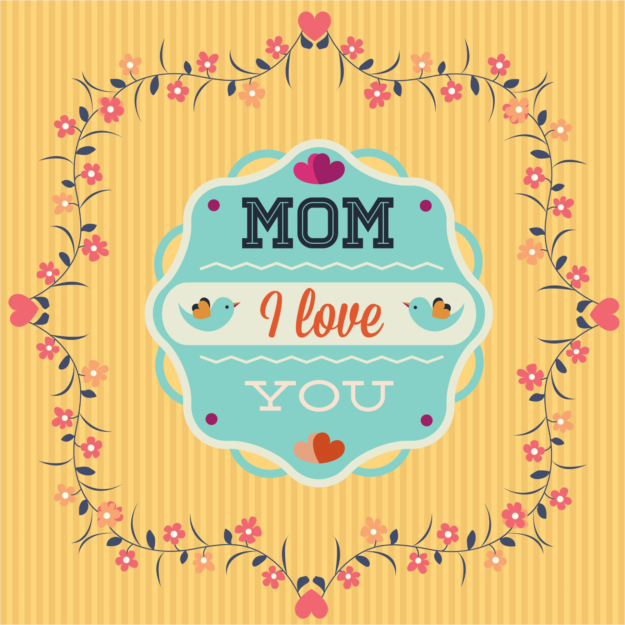 2000x2000 i Love You Mom Greeting Card Design Background Graphics
