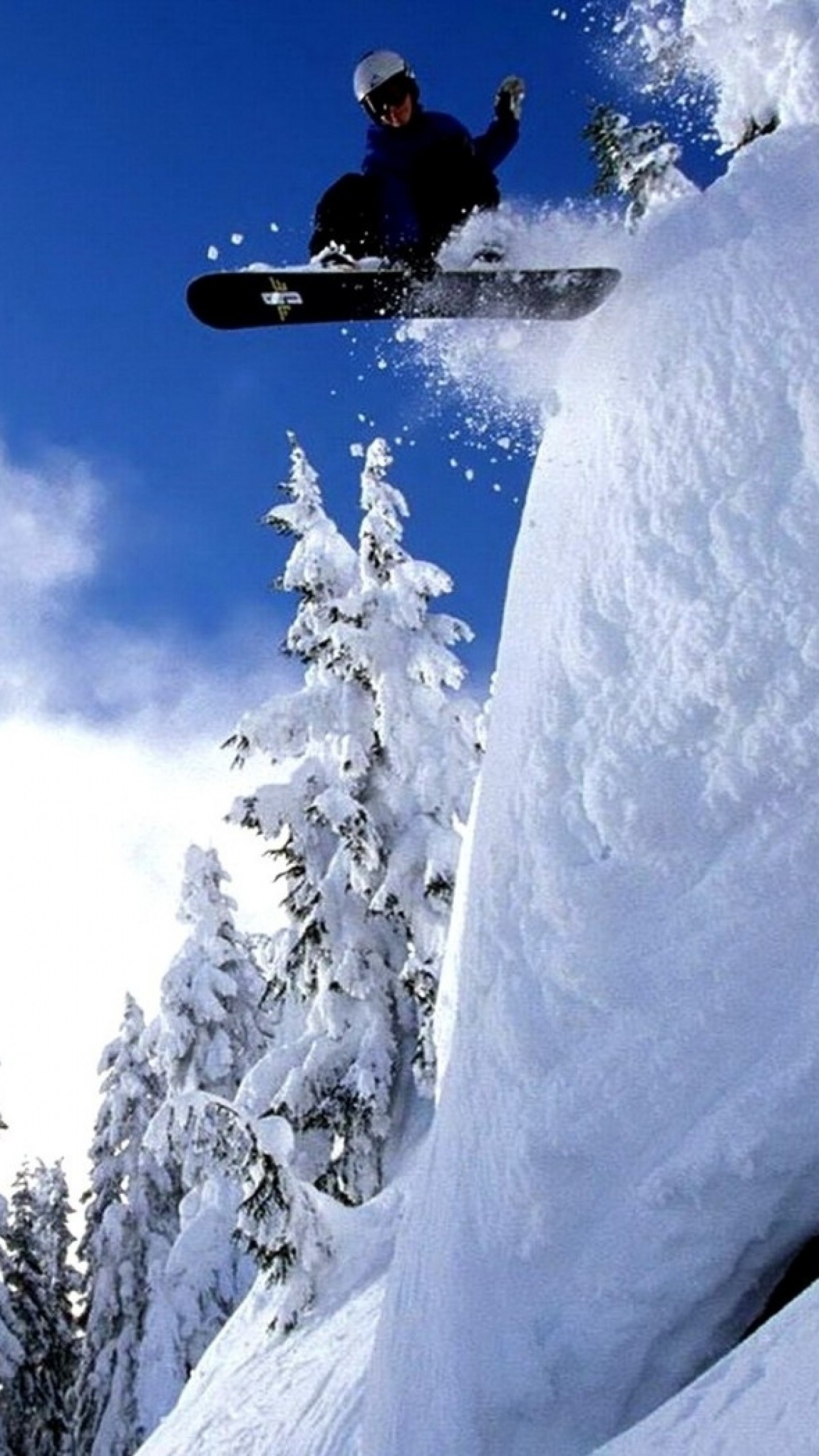 1440x2560 Preview wallpaper snowboarding, sport, snow, jump 