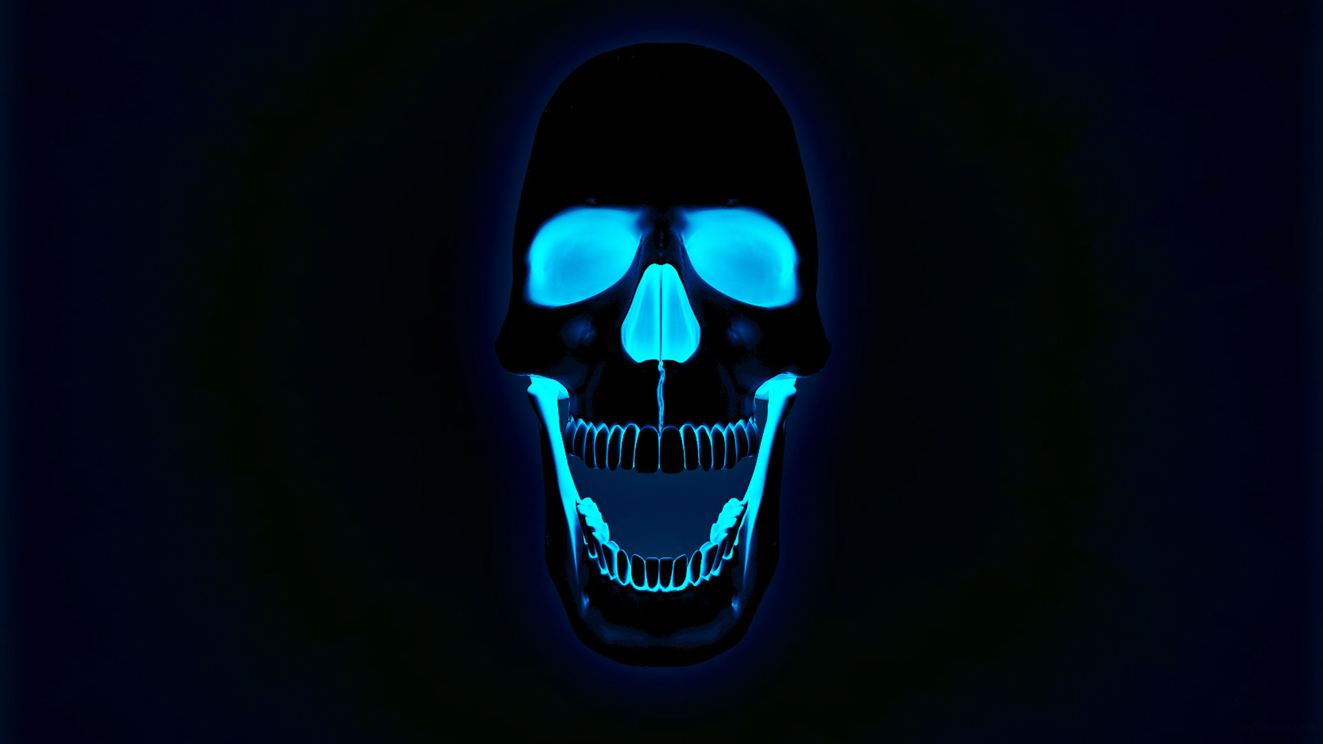 1920x1080  Glowing neon skull wallpaper