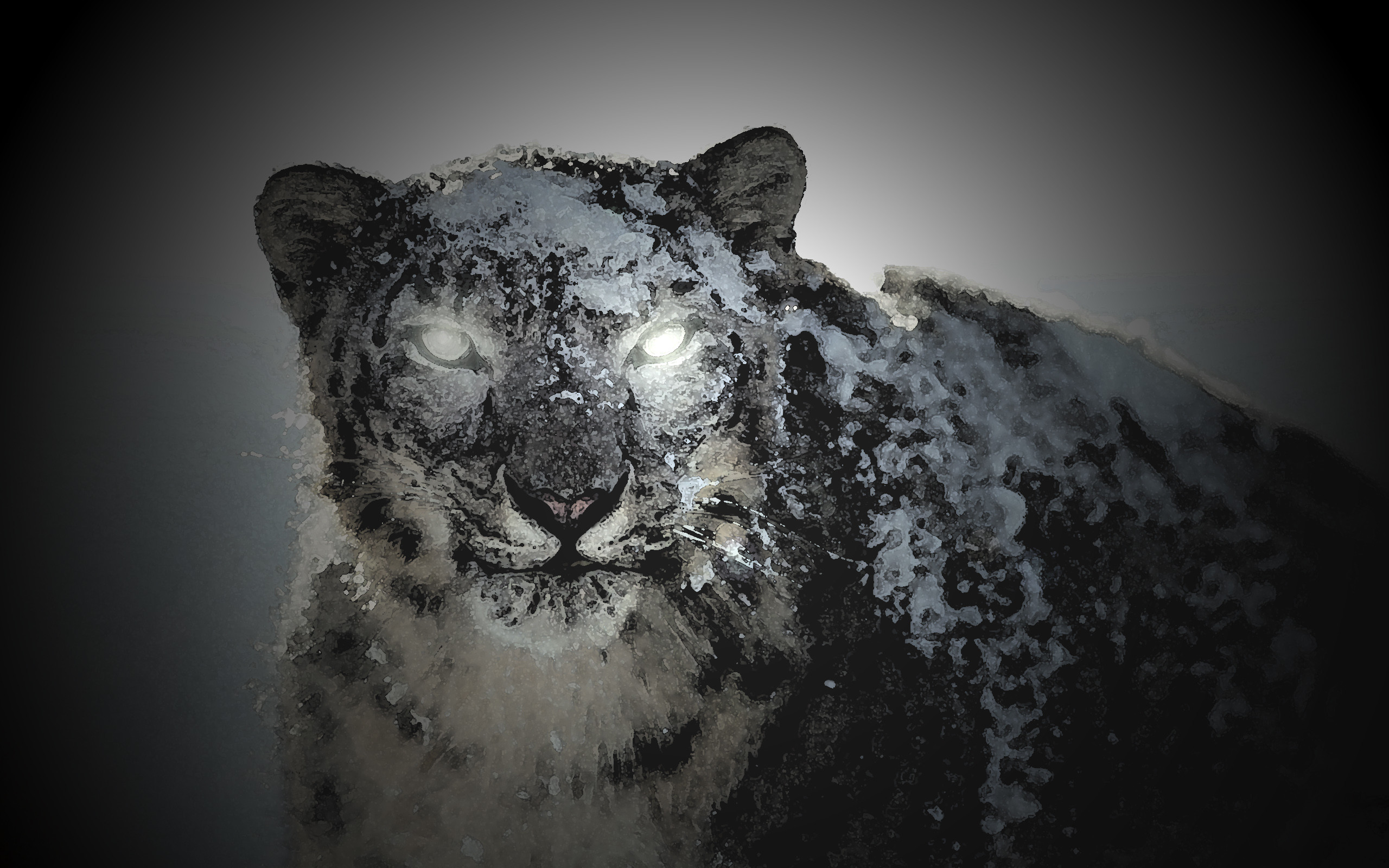 2560x1600 Black Snow Leopard by GUIDOPATA Black Snow Leopard by GUIDOPATA