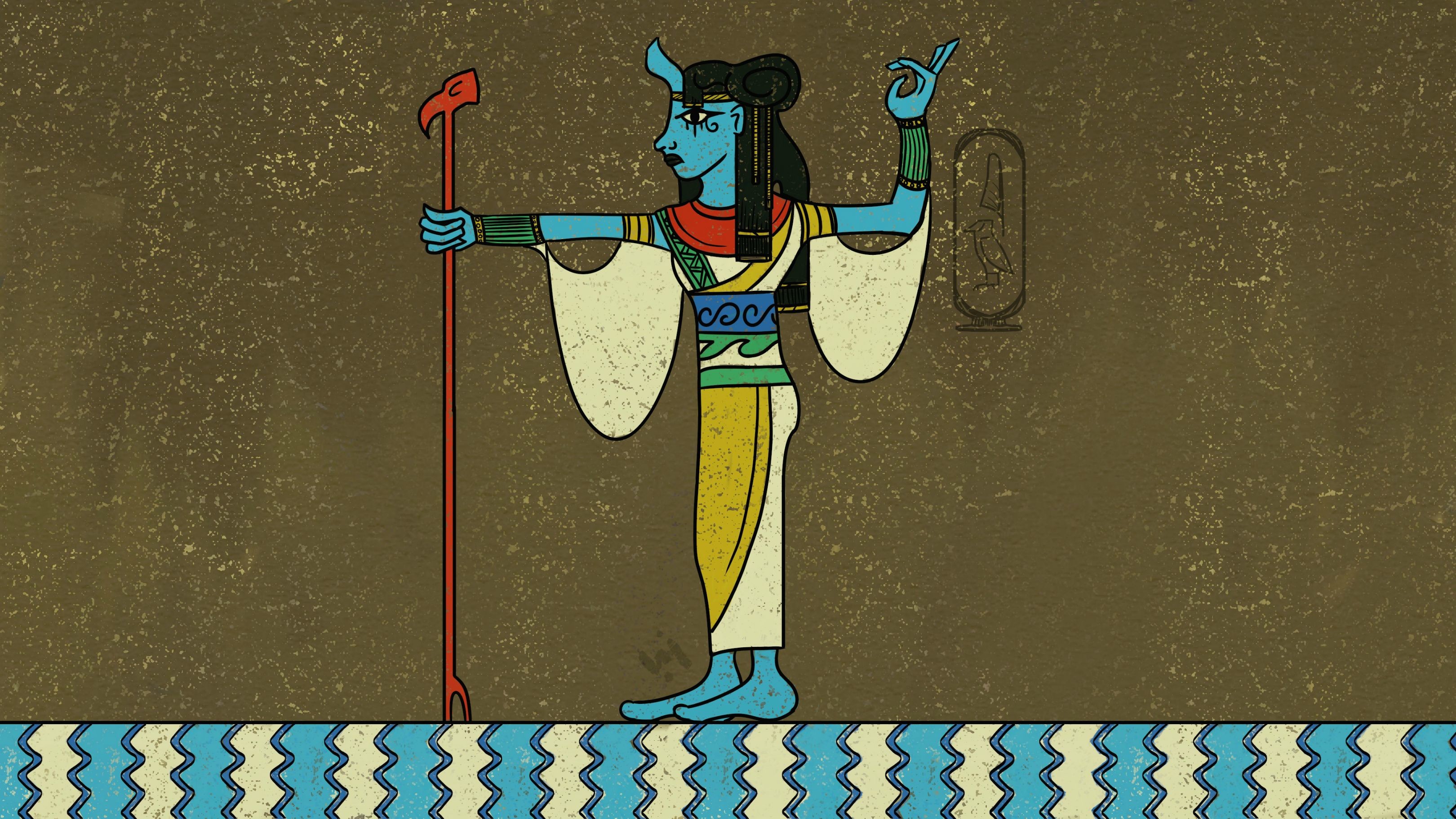 3240x1822 Egyptian Water Deity Air Lapras (Wallpaper-sized fan art) ...
