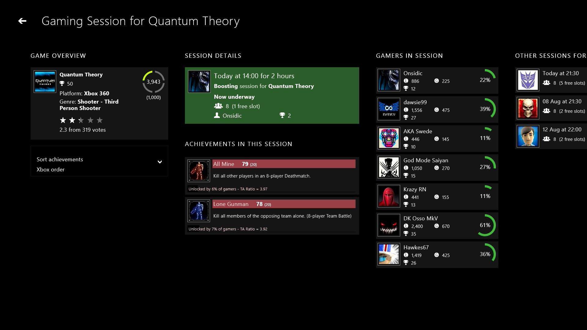 TRUEACHIEVEMENTS Xbox сайт. Gaming details. TRUEACHIEVEMENTS. Gaming sessions v 0.2