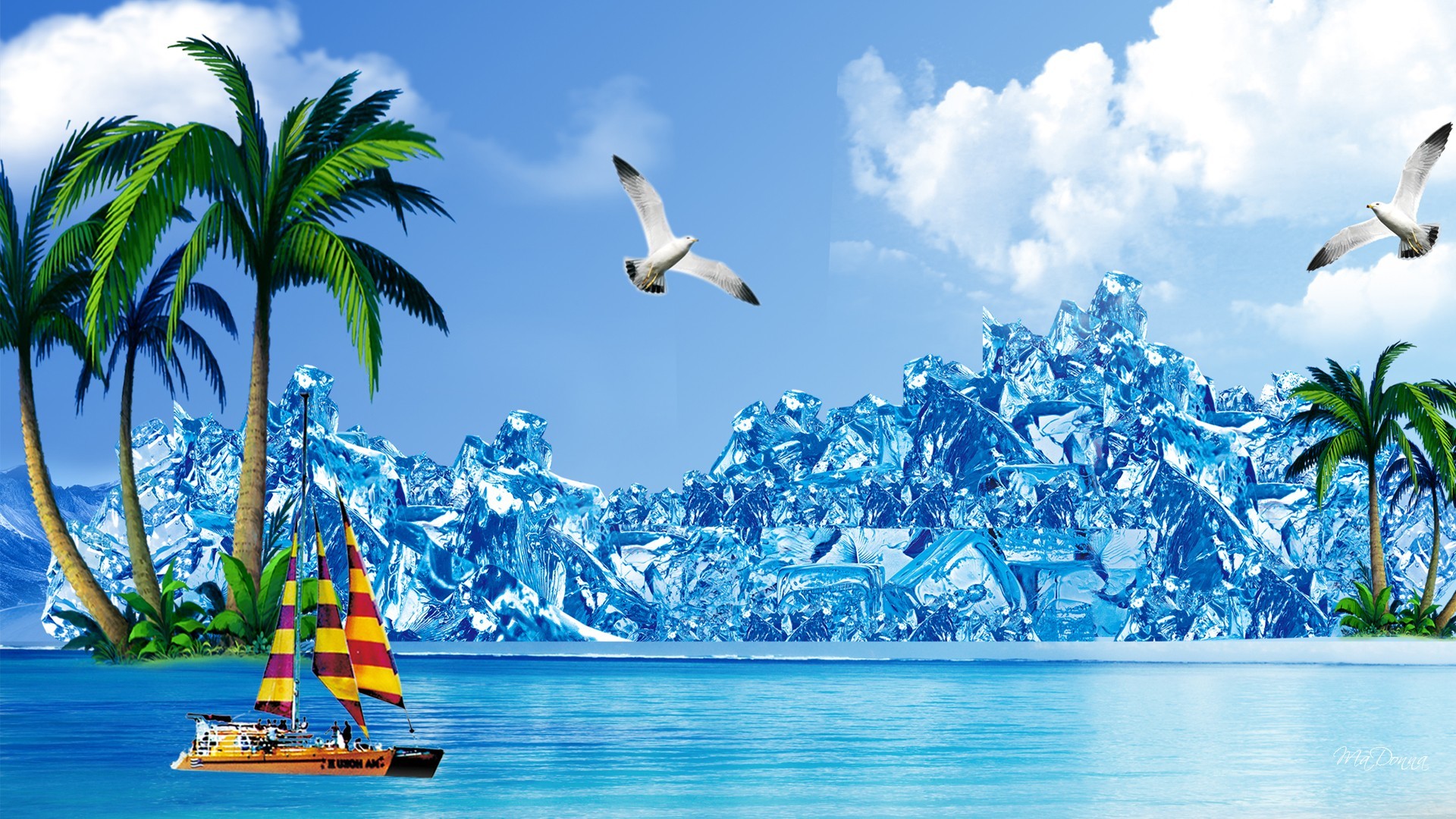 1920x1080 Summer Wallpaper - Ice Berg Cool HD Free Desktop Wallpaper