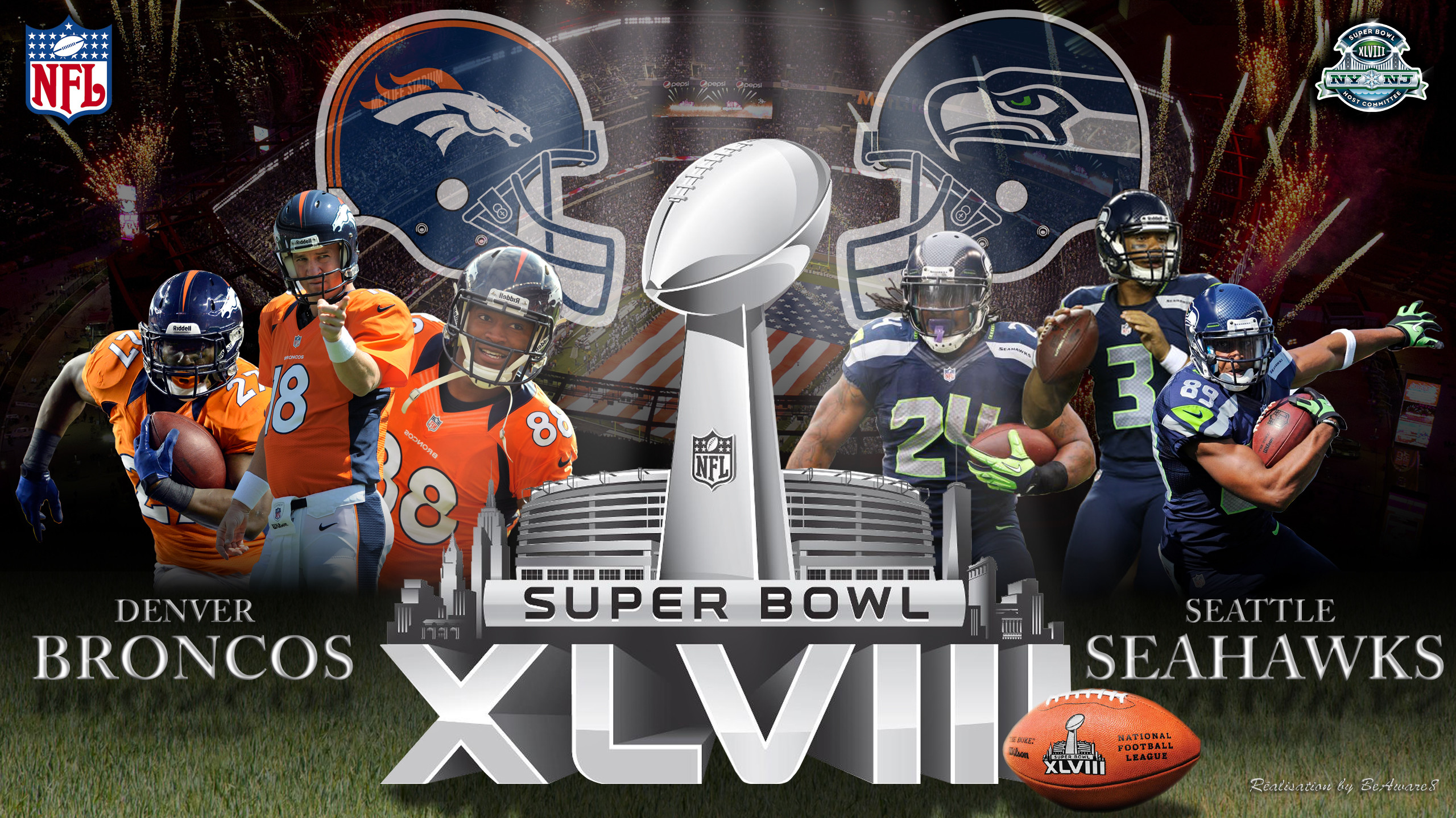 2560x1440 Super Bowl XLVIII Denver Broncos Vs Seattle Seahaw by BeAware8 on .