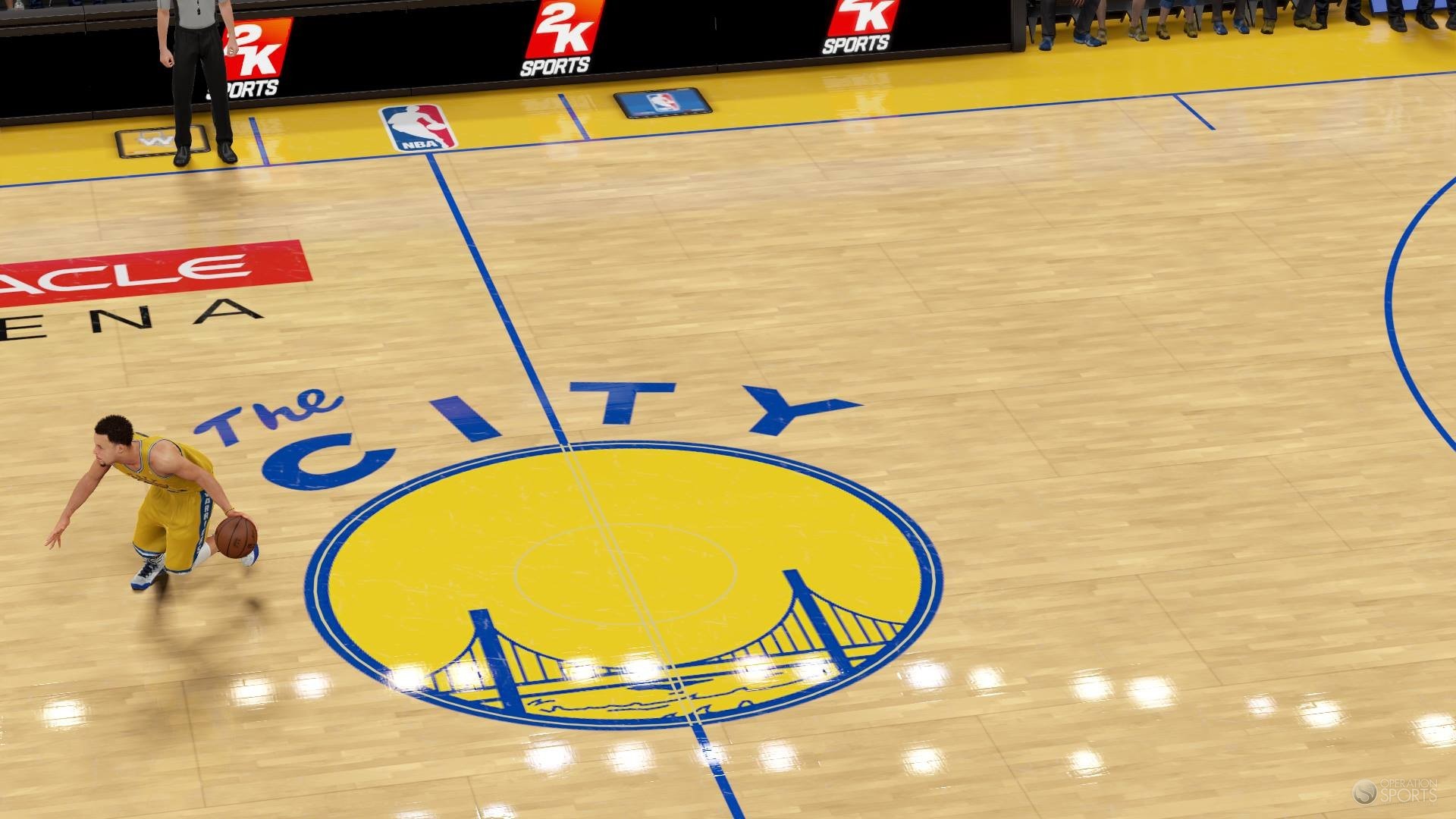 1920x1080 NBA 2K16 Adds "The City" Alternate Floor For the Golden State Warriors