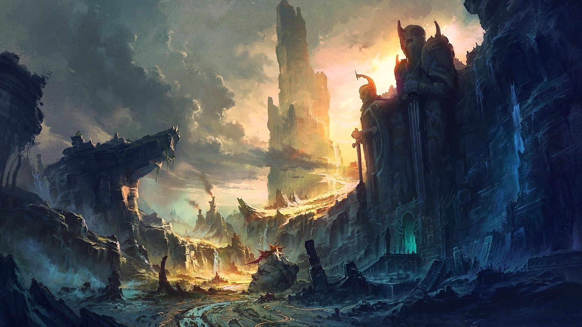 1920x1080 Lord of rings artwork castles concept art wallpaper. Fresh HD wallpapers  for your desktop.