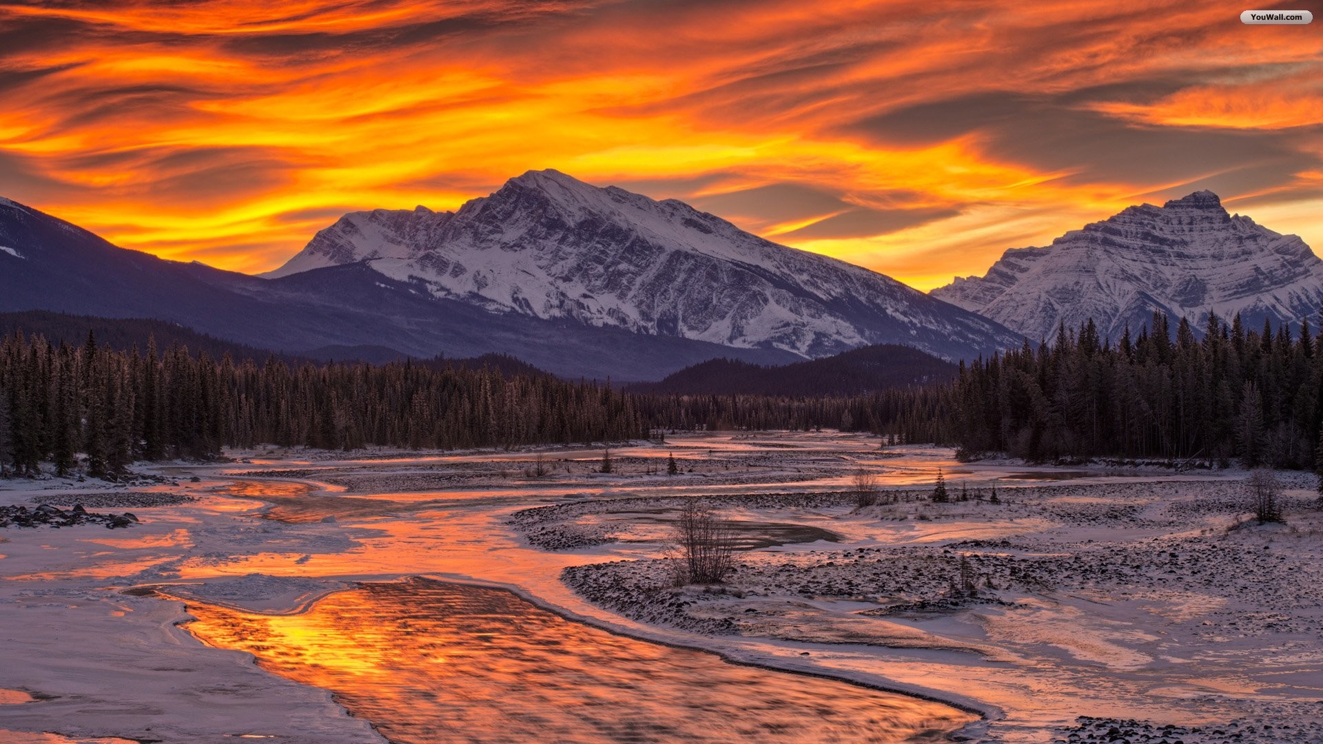 1920x1080 Denver Mountains Sunset. Wallpaper of sunset over snowy mountains