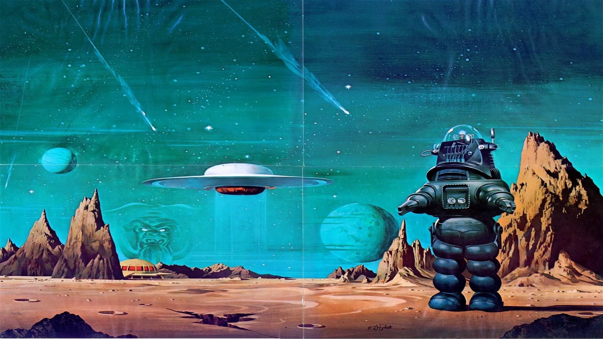 1920x1080 Forbidden Planet wallpaper poster Robby the Robot wallpaper science fiction  film