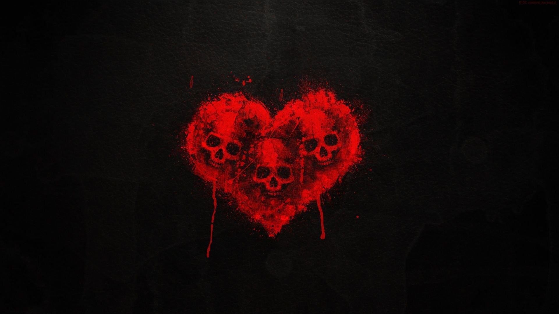 1920x1080 SKULL HEART - art dark red wallpaper |  | 478275 .