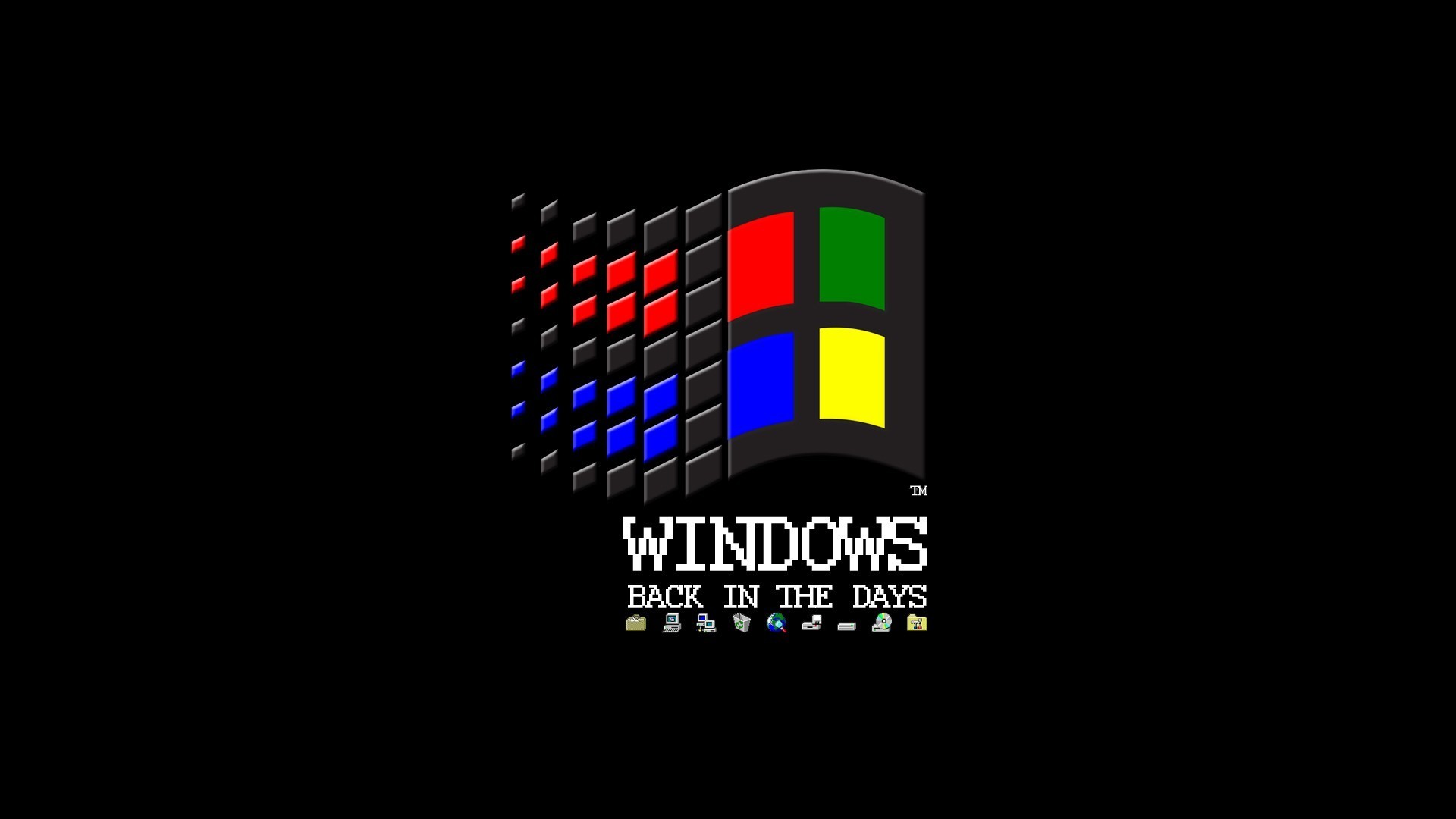 1920x1080 Black Background, Floppy Disk, MS DOS, Internet, Microsoft Windows, Vintage,