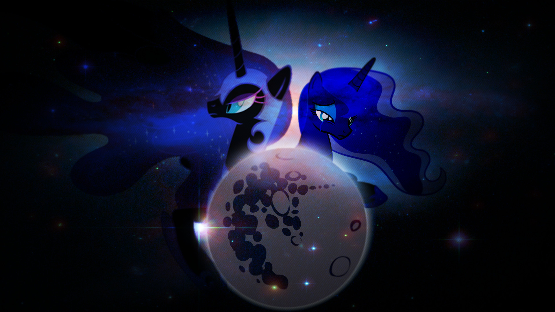 1920x1080 MLP:FiM Princess Luna and Nightmare Moon Wallpaper by Proenix, Stabzor,  TigresToku and