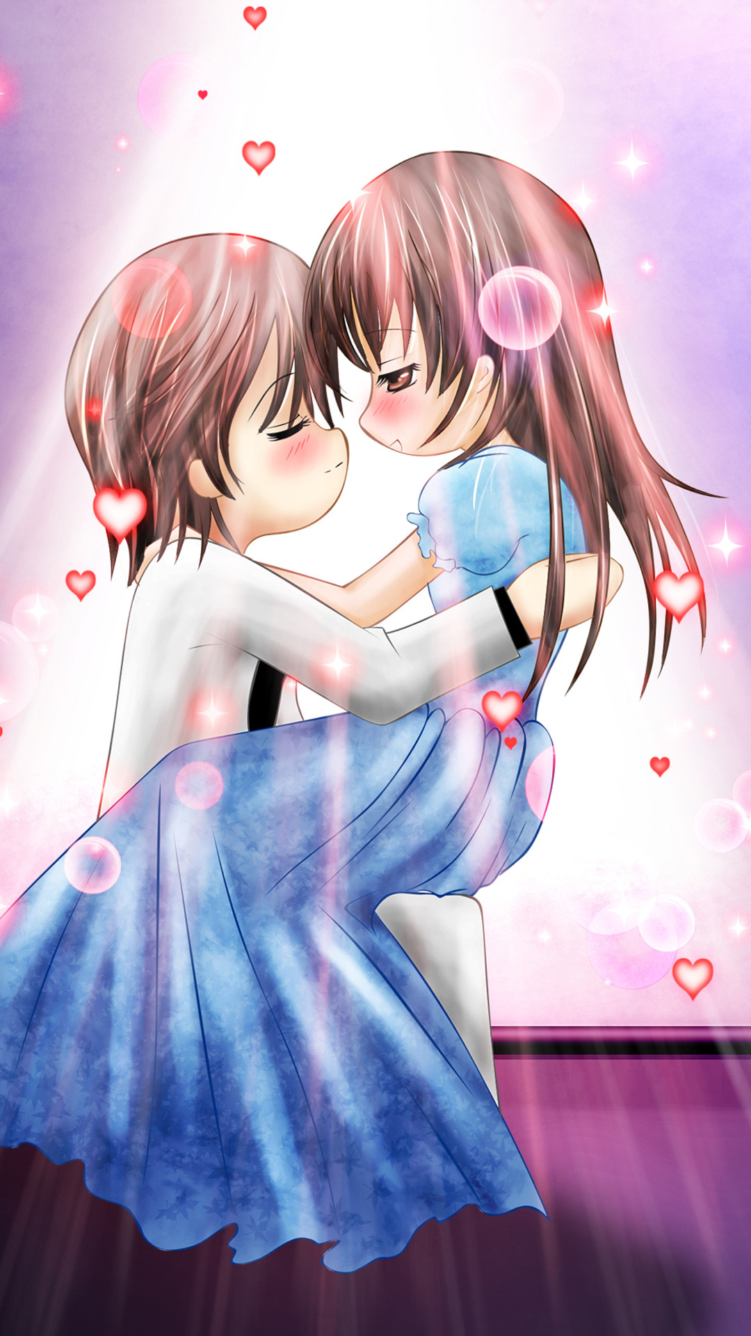 1080x1920 Cute Cartoon Couple Wallpapers For Mobile
