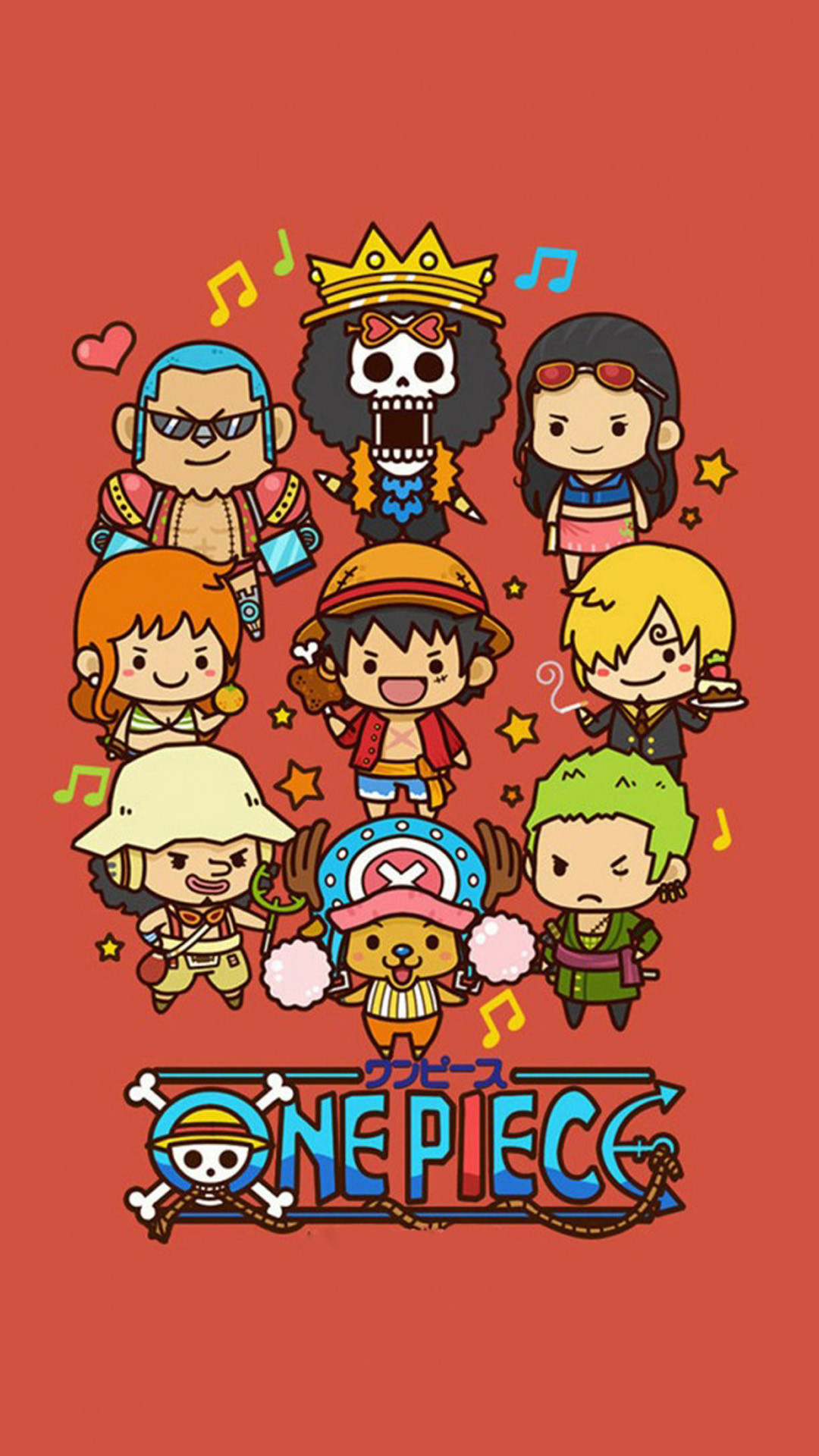 1080x1920 Cute Lovely One Piece Cartoon Poster iPhone 6 wallpaper