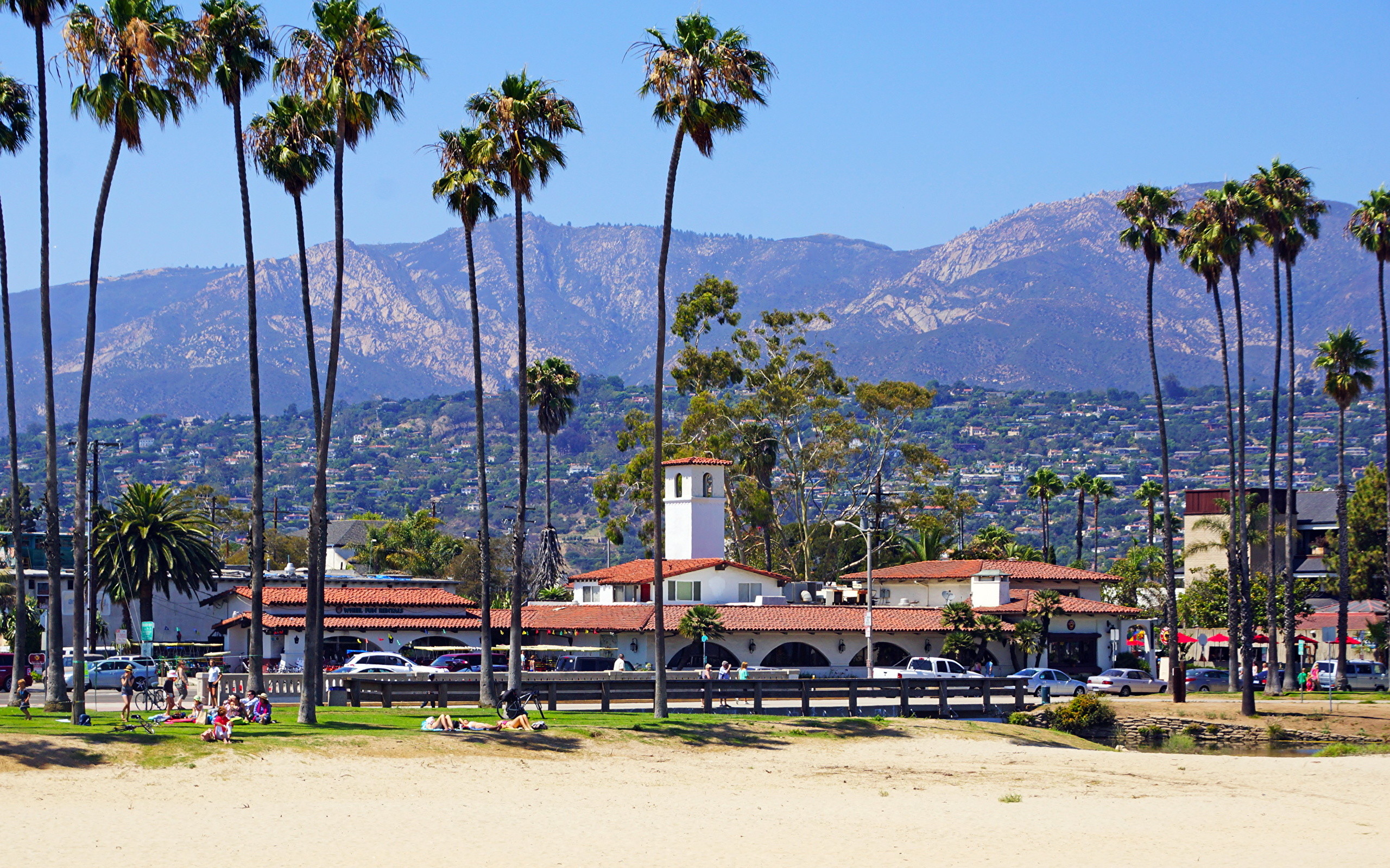 2560x1600 Photos California USA Santa Barbara Beach palm trees Cities  Palms