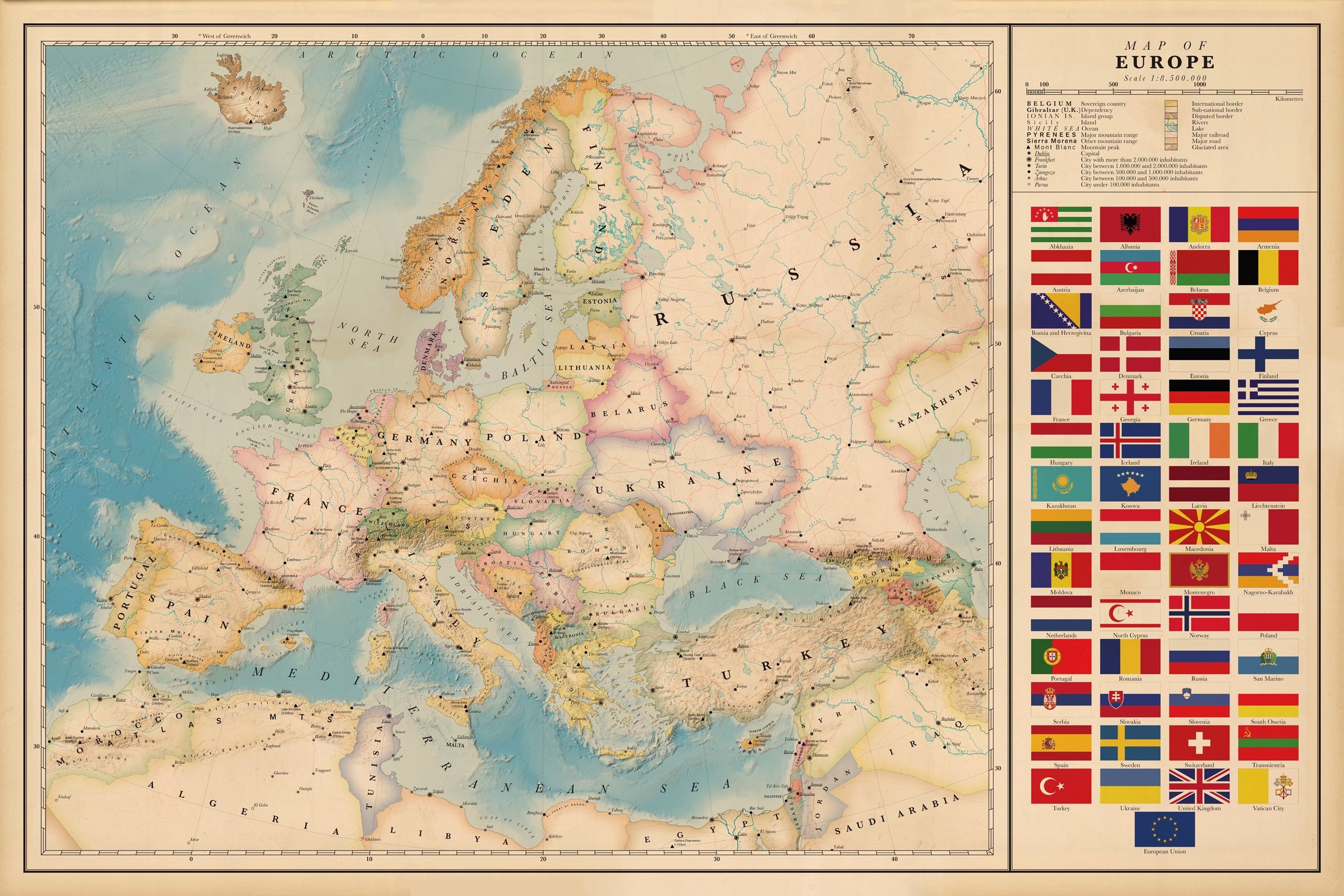 2362x1575 Map of Europe - Czechia #maps #geography #Czechia