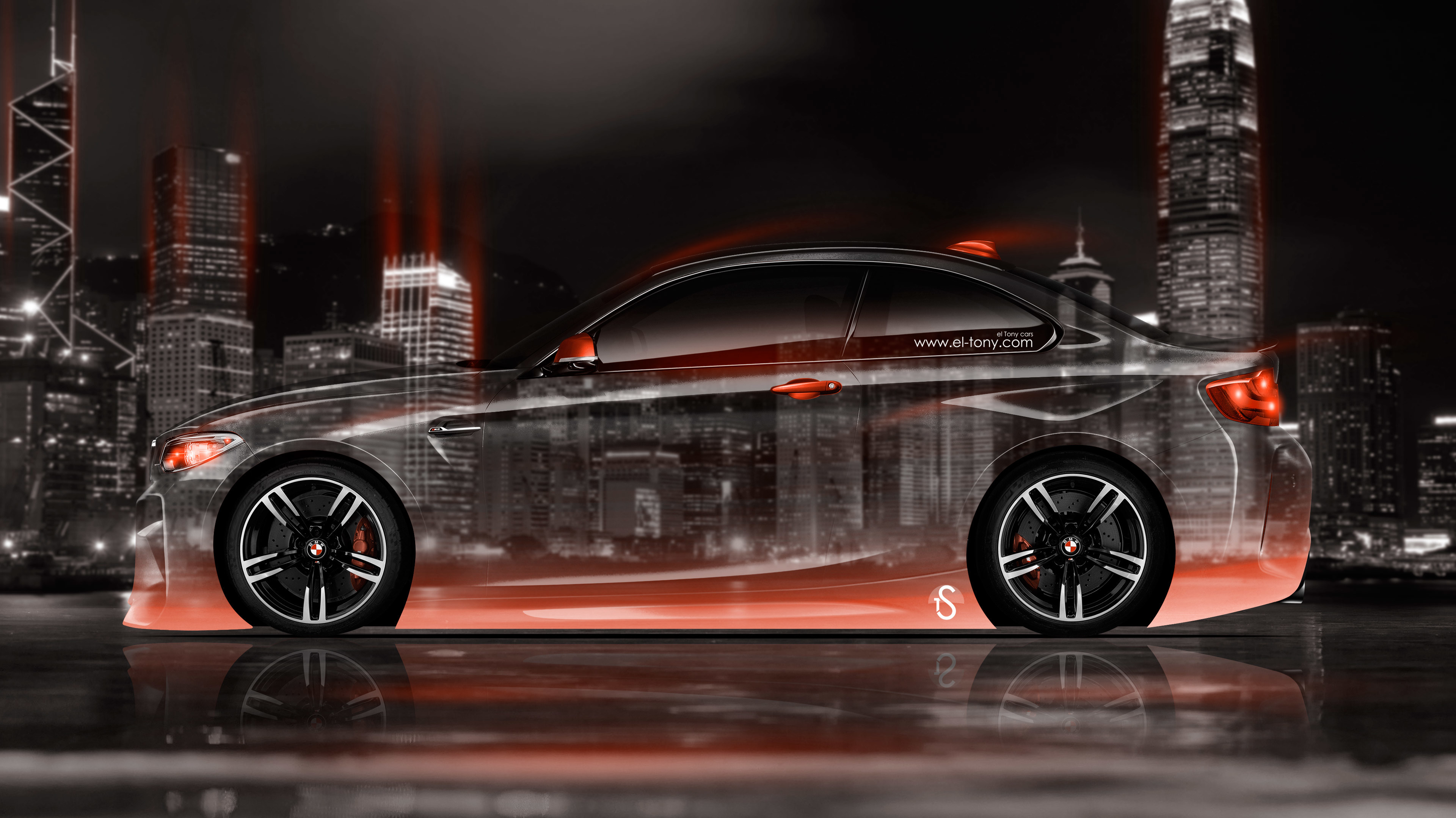 3840x2160 BMW-M2-Coupe-Side-Crystal-City-Night-Car- ...