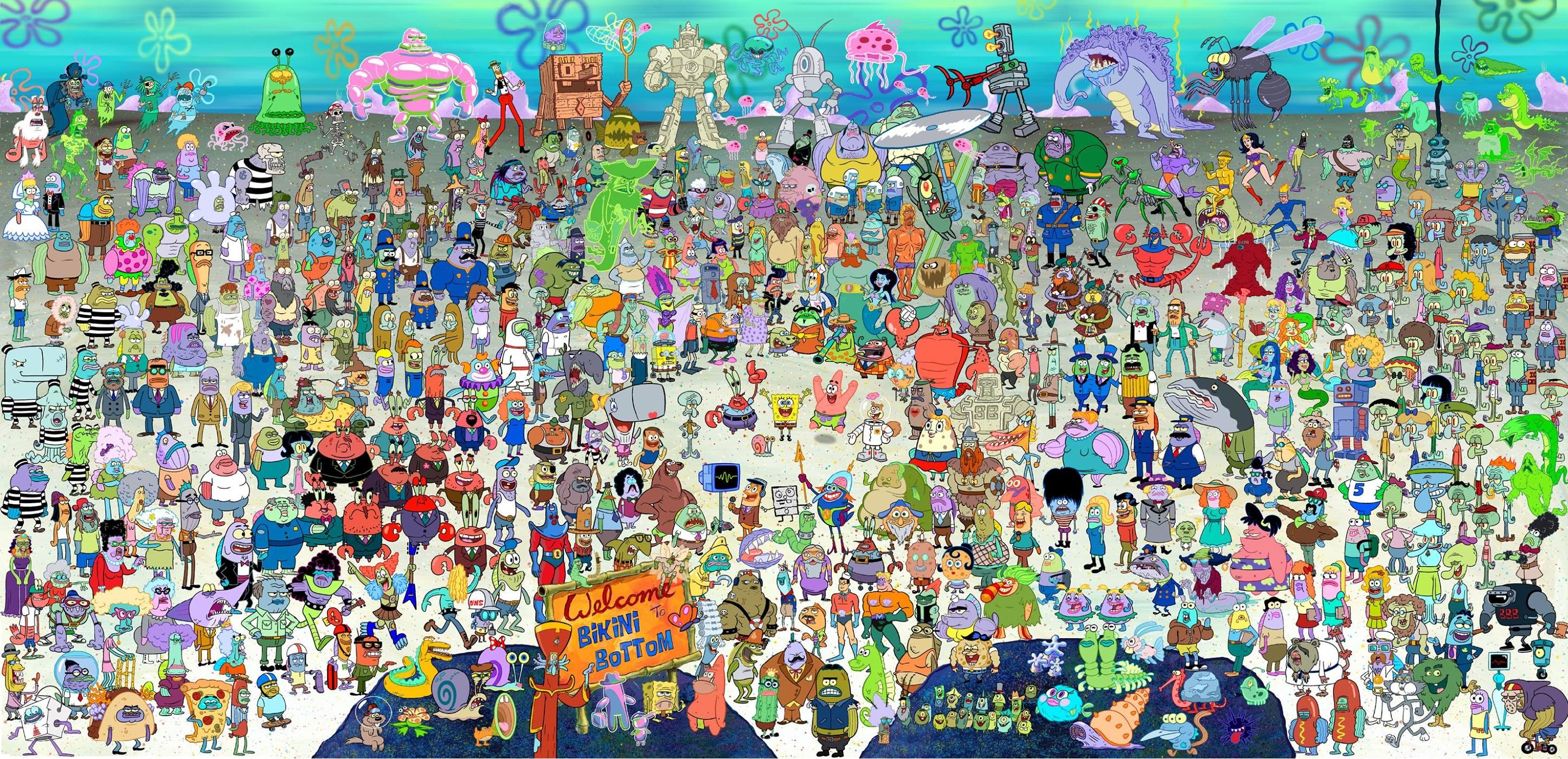 2892x1401 spongebob wallpaper
