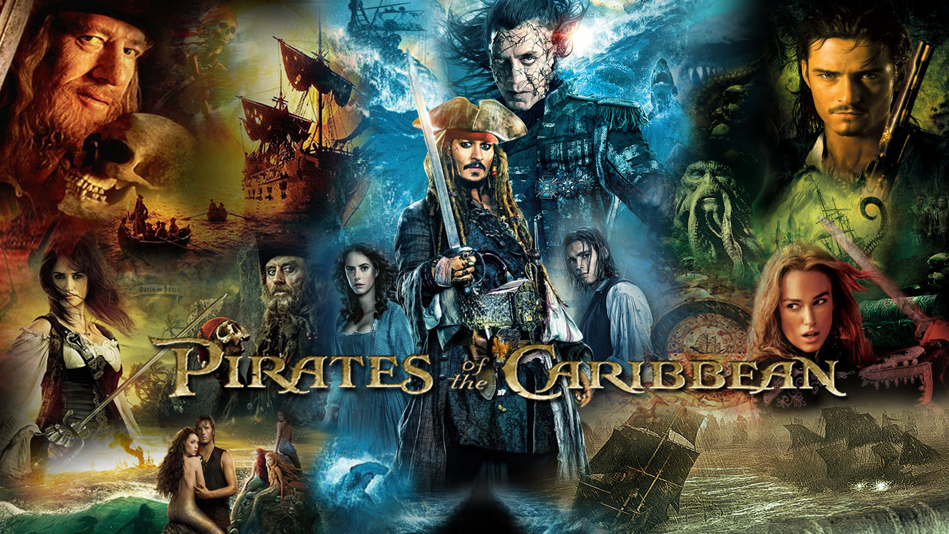 1920x1080 Pirates of the Caribbean 1-5 Series Wallpaper by The-