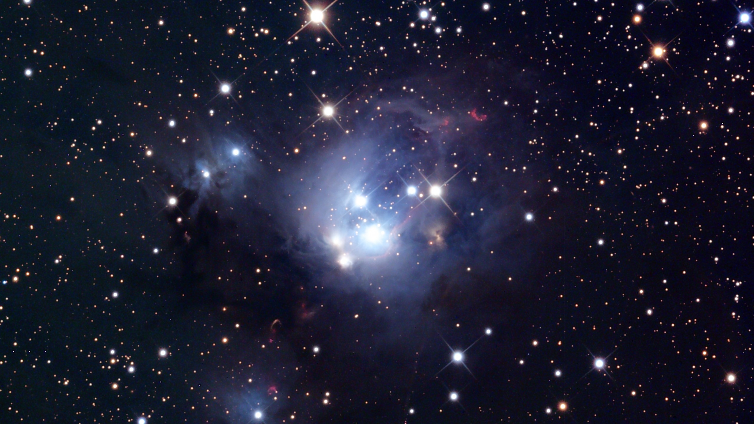 2560x1440 Preview wallpaper star cluster, ngc 7129, stars, space 