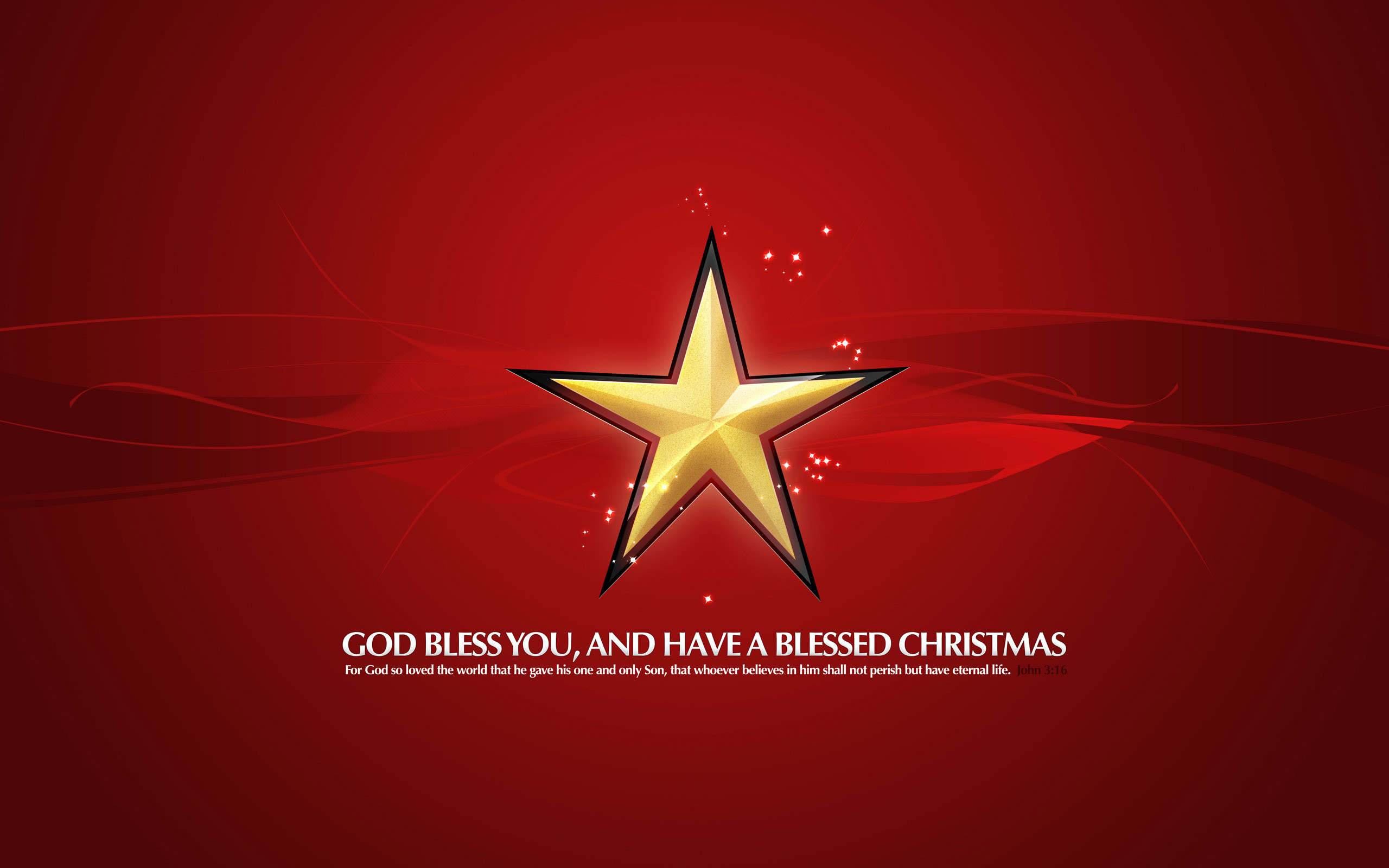2560x1600 Free Christmas Golden Star HD Wallpaper For Desktop