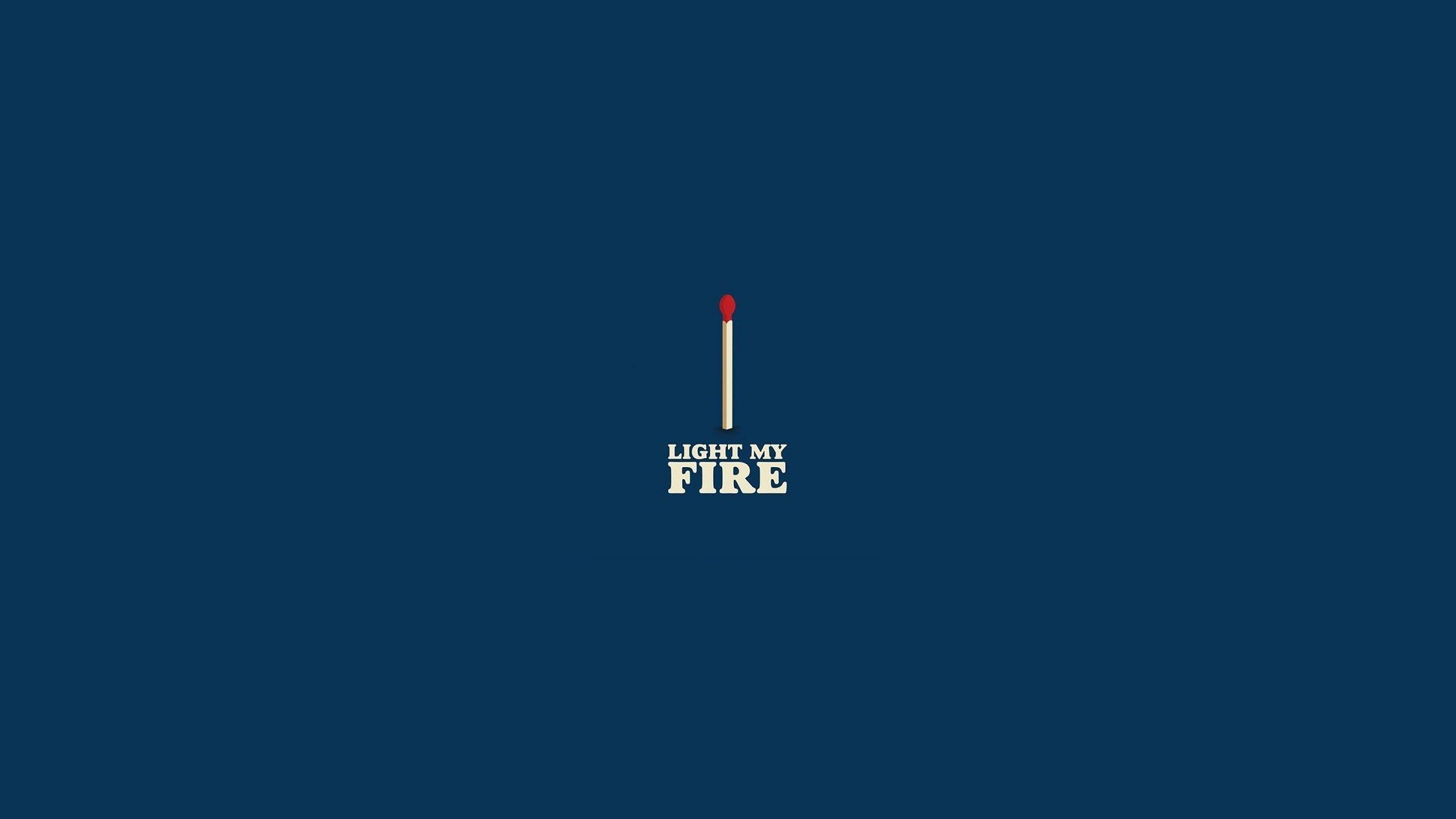 1920x1080 minimalism blue background text logo matches brand lyrics The Doors Music  Light my Fire line screenshot
