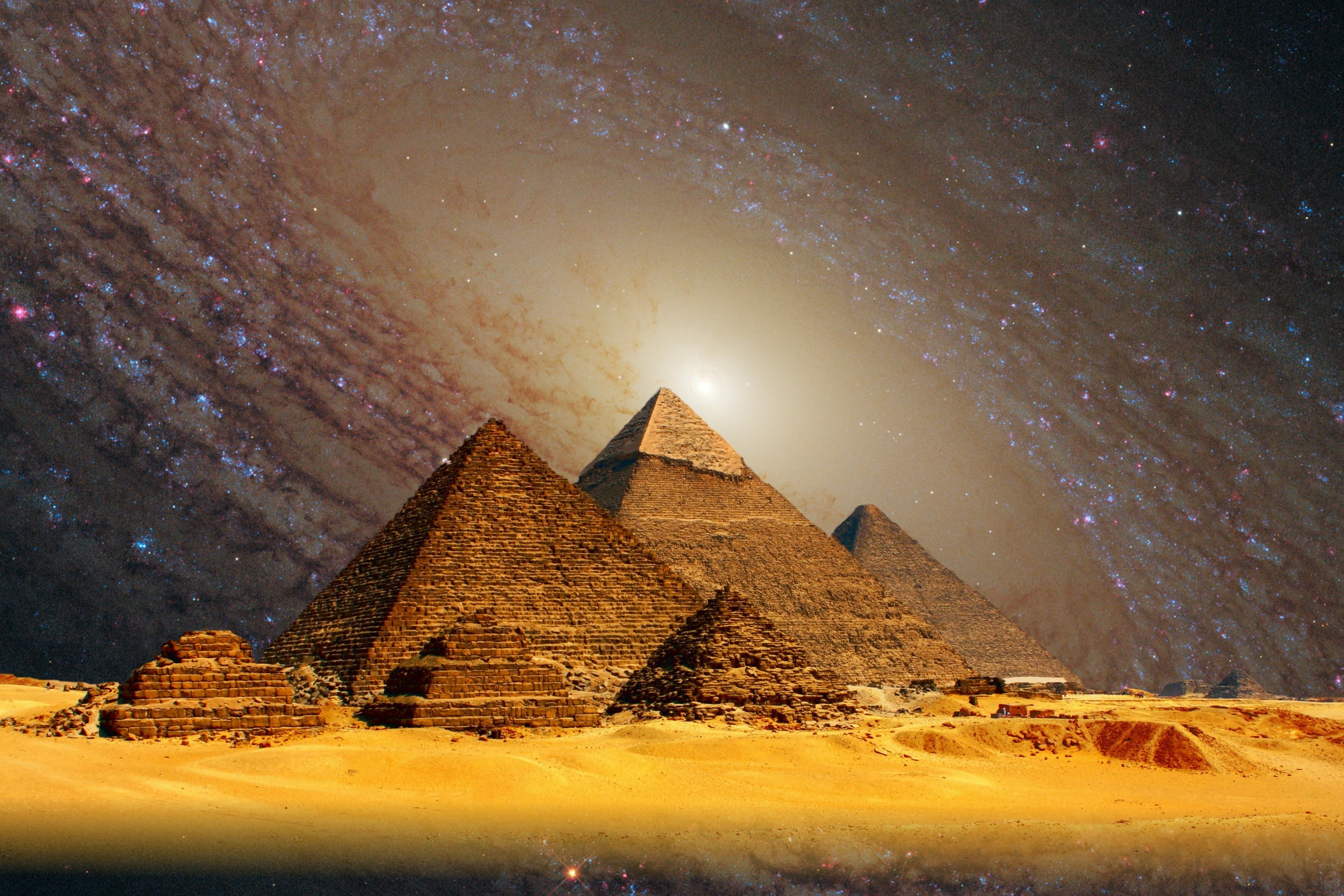 3000x2000 photo manipulation of Pyramid of Giza HD wallpaper