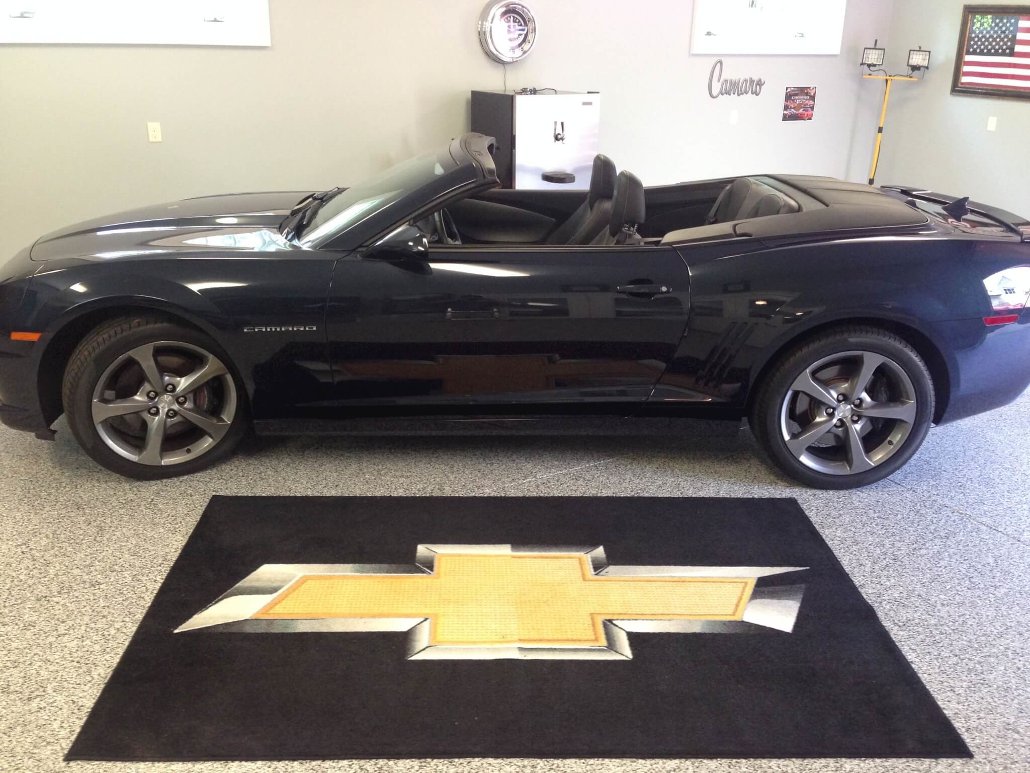 2048x1536 Chevrolet Bow Tie Custom Rug. Chevy Logo Mat in a Man Cave