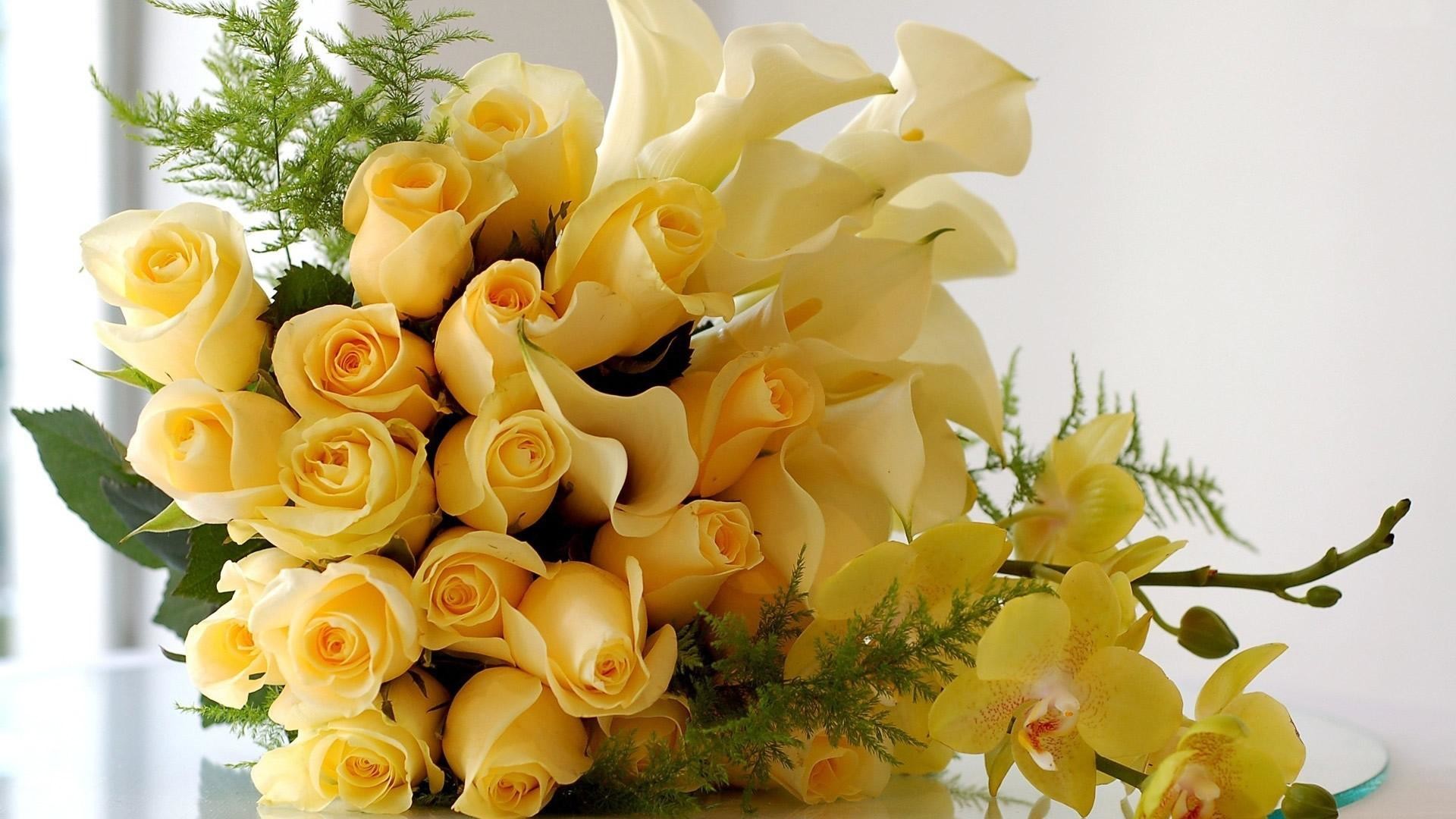 1920x1080 Flowers Bouquet Roses Yellow HD Wallpapers
