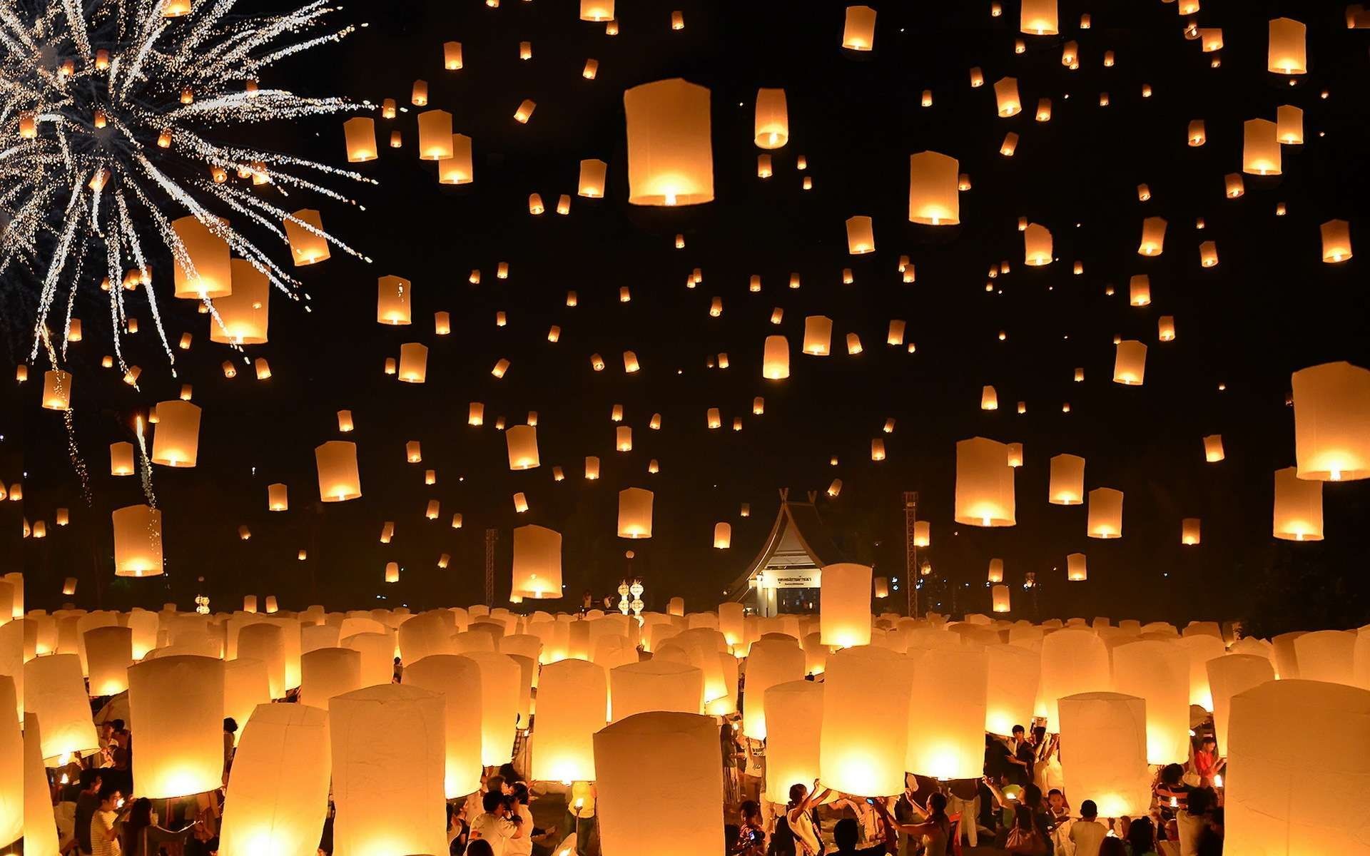 1920x1200 Lantern Festival Thailand, Chinese Lantern Festival, Floating Lanterns, Sky  Lanterns, Light Fest