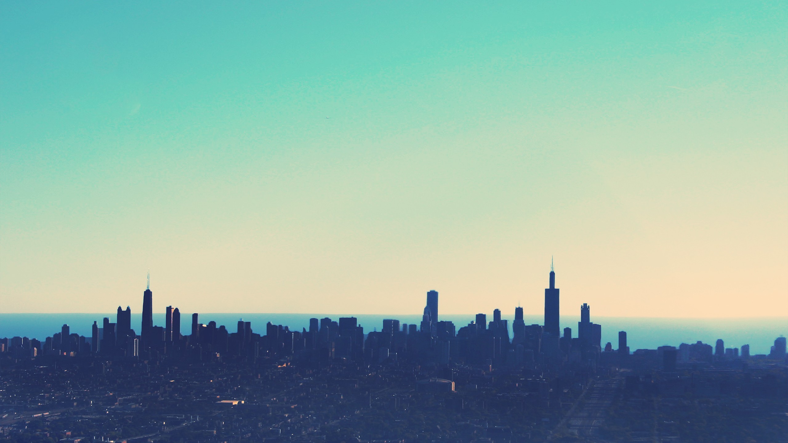2560x1440 simple, Sky, Blue, Chicago, Skyline Wallpapers HD / Desktop and .