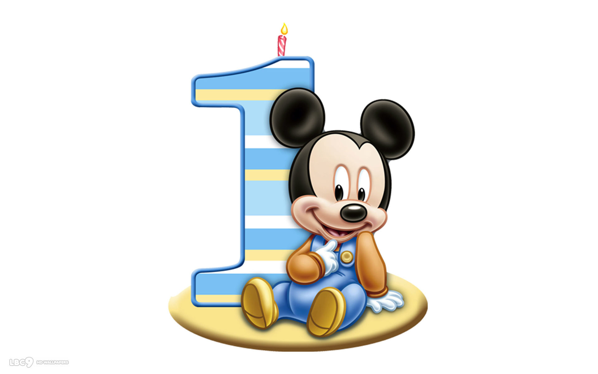 1920x1200 happy birthday 1st number candle mickey mouse disney white simple widescreen