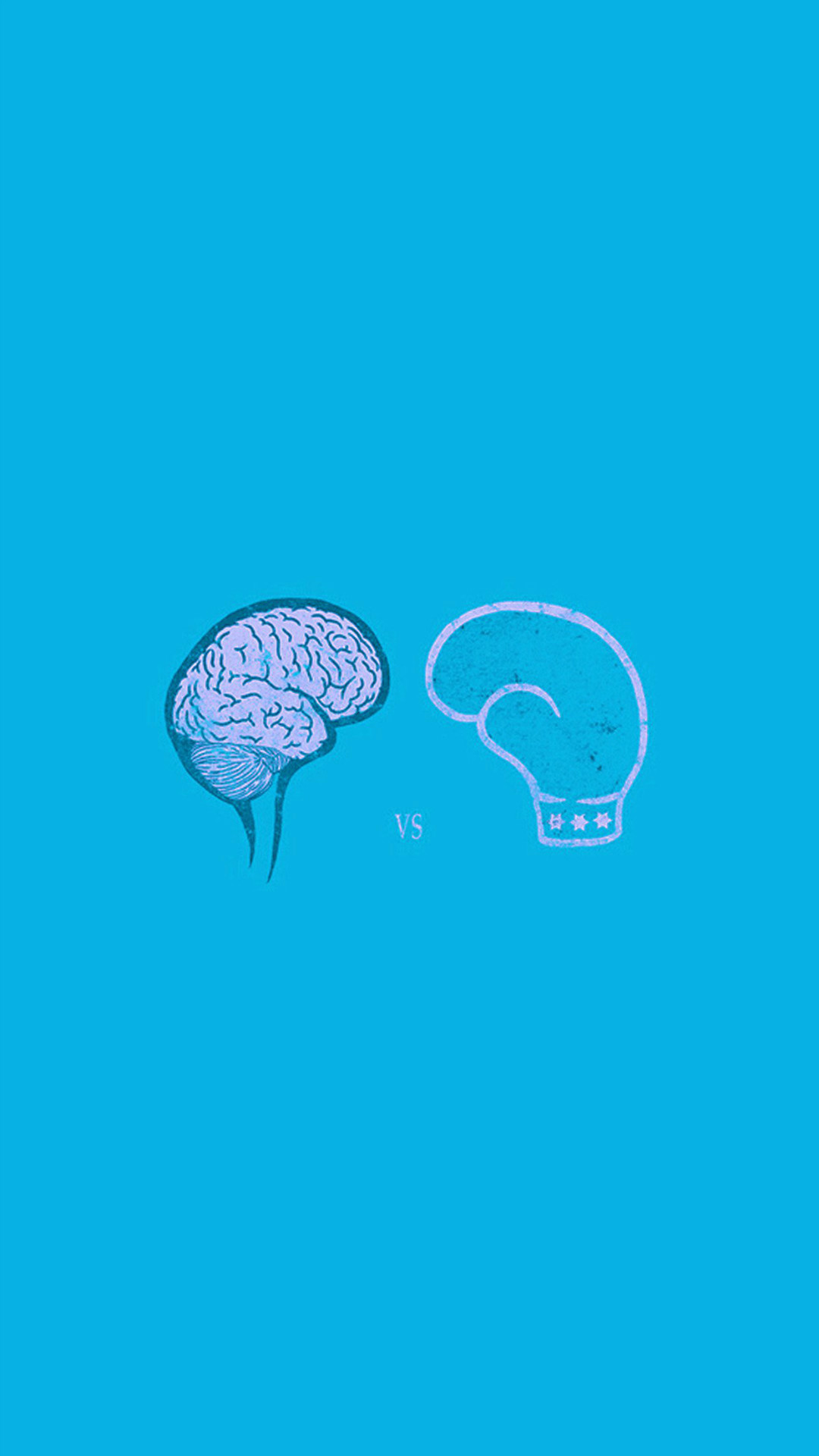 1080x1920 Brain VS Boxing Illust Blue Minimal Art #iPhone #6 #plus #wallpaper