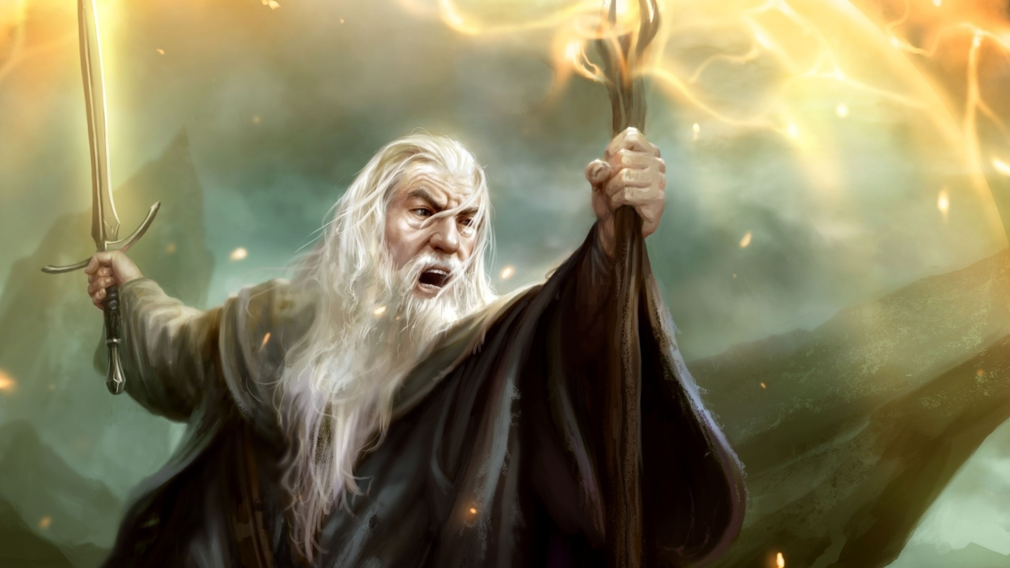 3840x2160  Wallpaper the lord of the rings, gandalf, guardians of  middle-earth