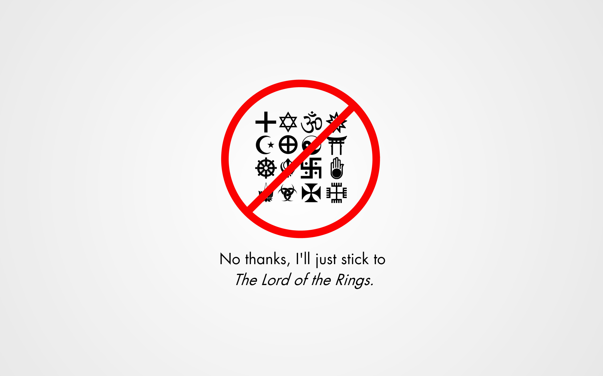2560x1600 Humor the lord of the rings religion atheism white background wallpaper |   | 22355 | WallpaperUP