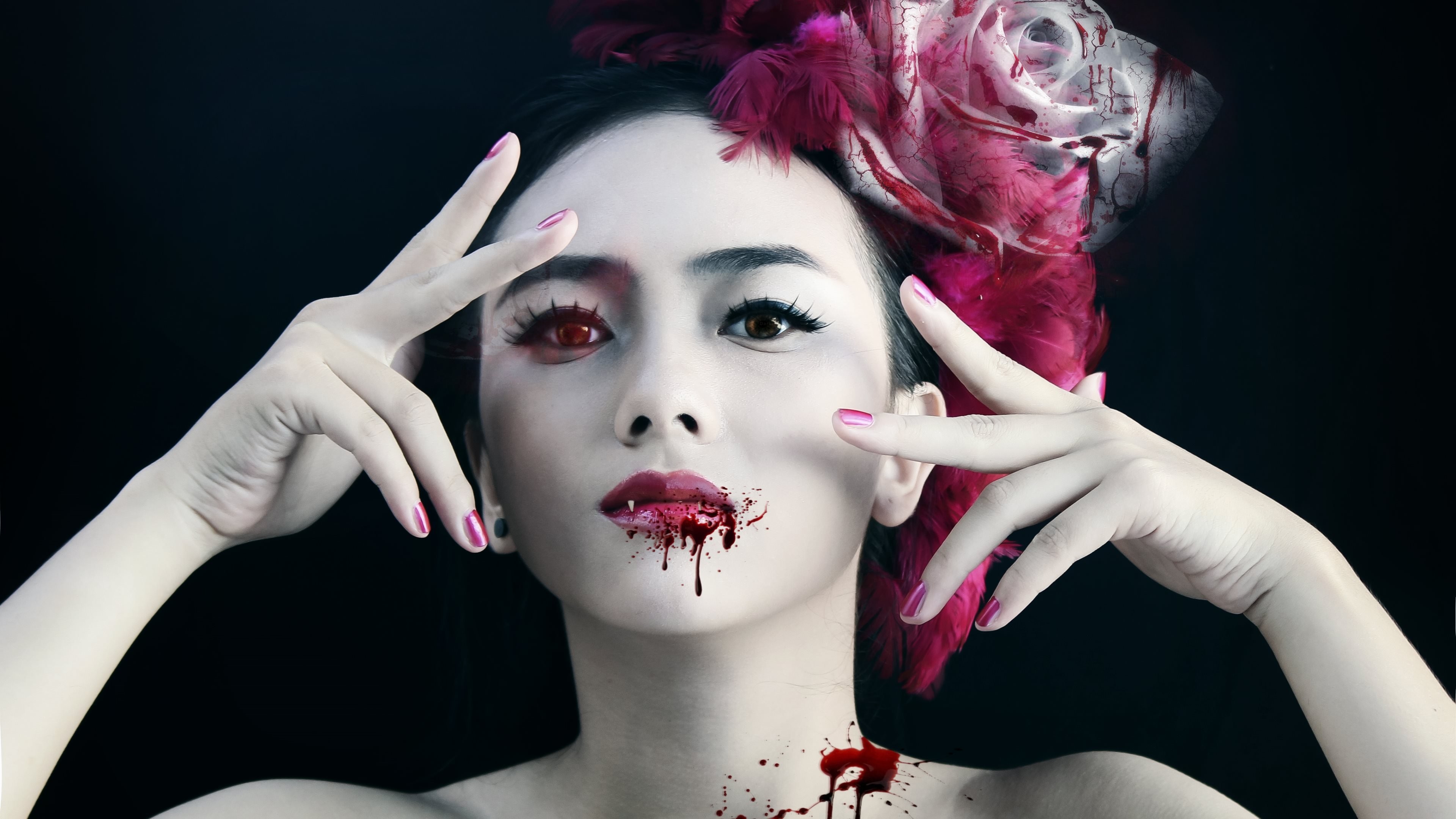 3840x2160 Fantasy Artwork Art Dark Vampire Gothic Girl Girls Blood Wallpaper At Dark  Wallpapers