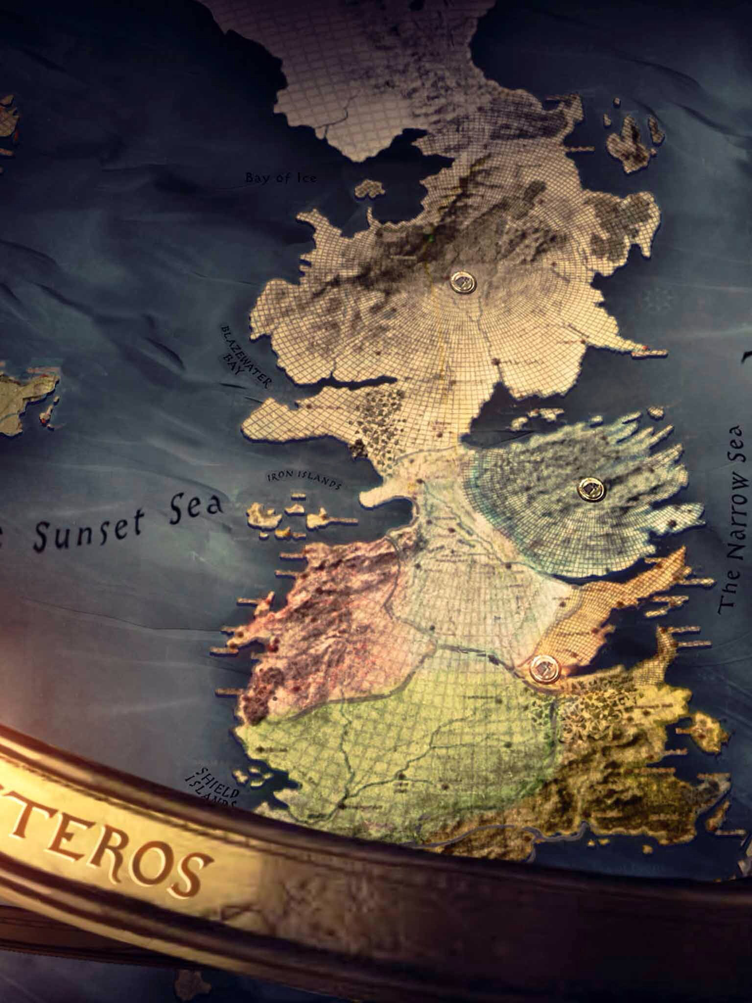 1536x2048 Map of Westeros iPad wallpaper.