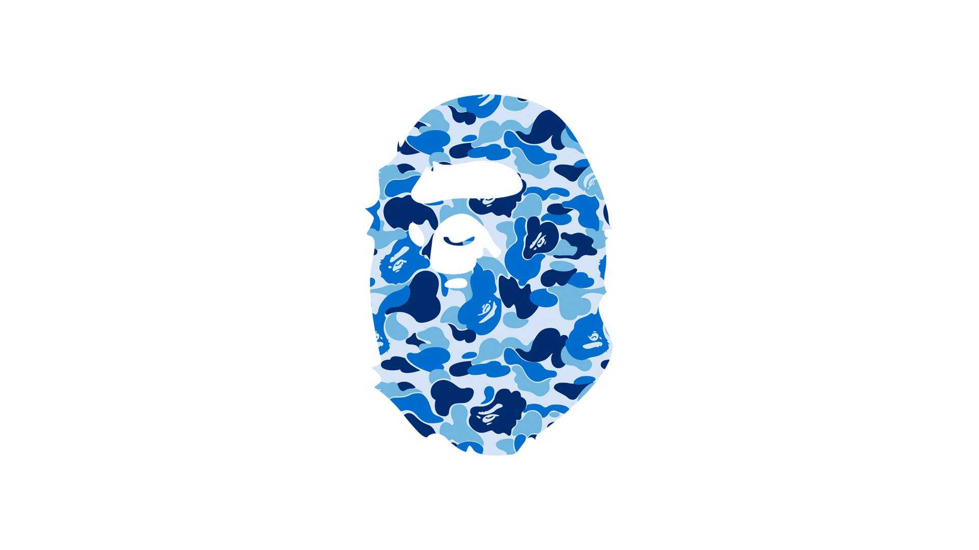 1920x1080 3/3 Bape Blue Camo Ape Head Wallpaper
