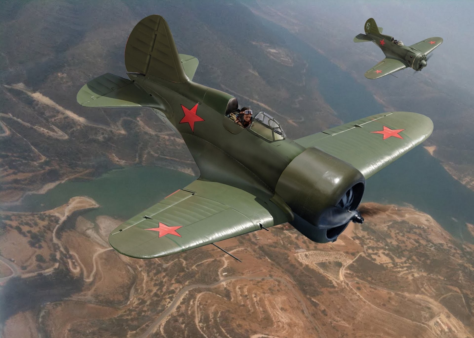 1920x1367 art sky i-16 cdb- 12 soviet single-engine piston high-speed