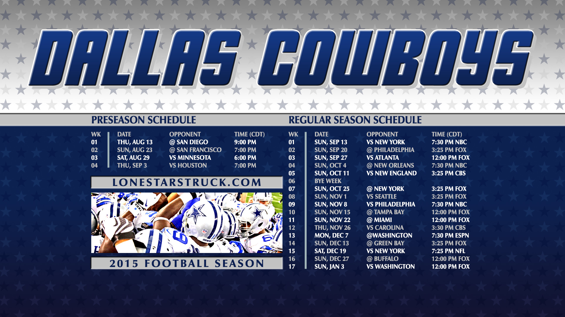1920x1080 2015 NFL Schedule Dallas Cowboys Wallpaper