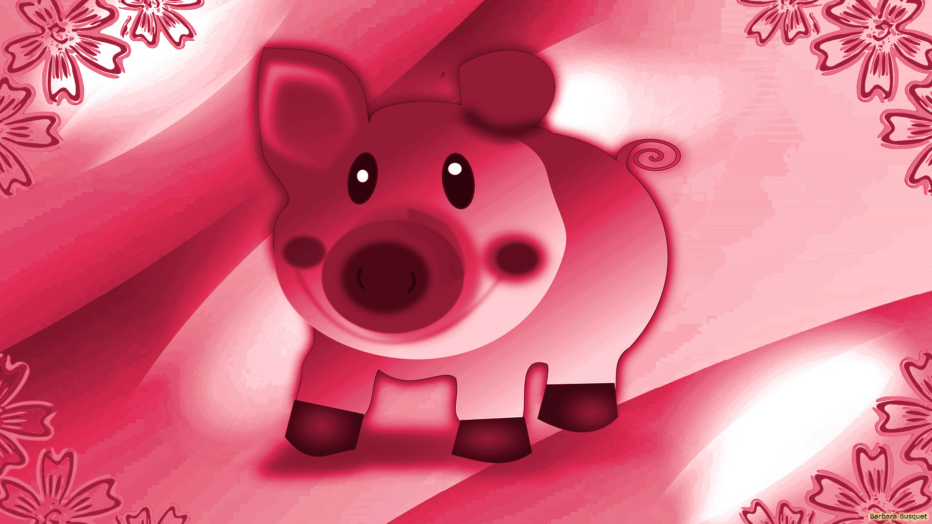 1920x1080 pink-wallpaper-with-pig